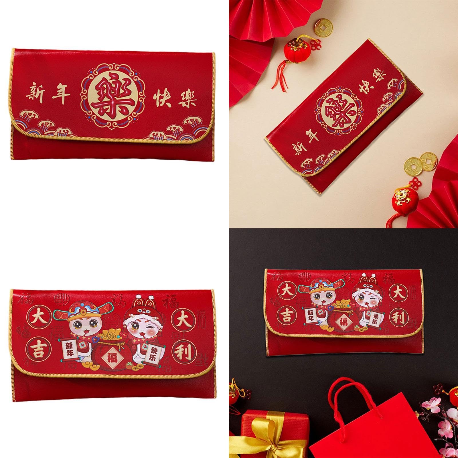 THE STYLE SUTRA Envelope PU Leather Chinese Lunar New Year Red Envelope for Wedding Happy New Year-image-18