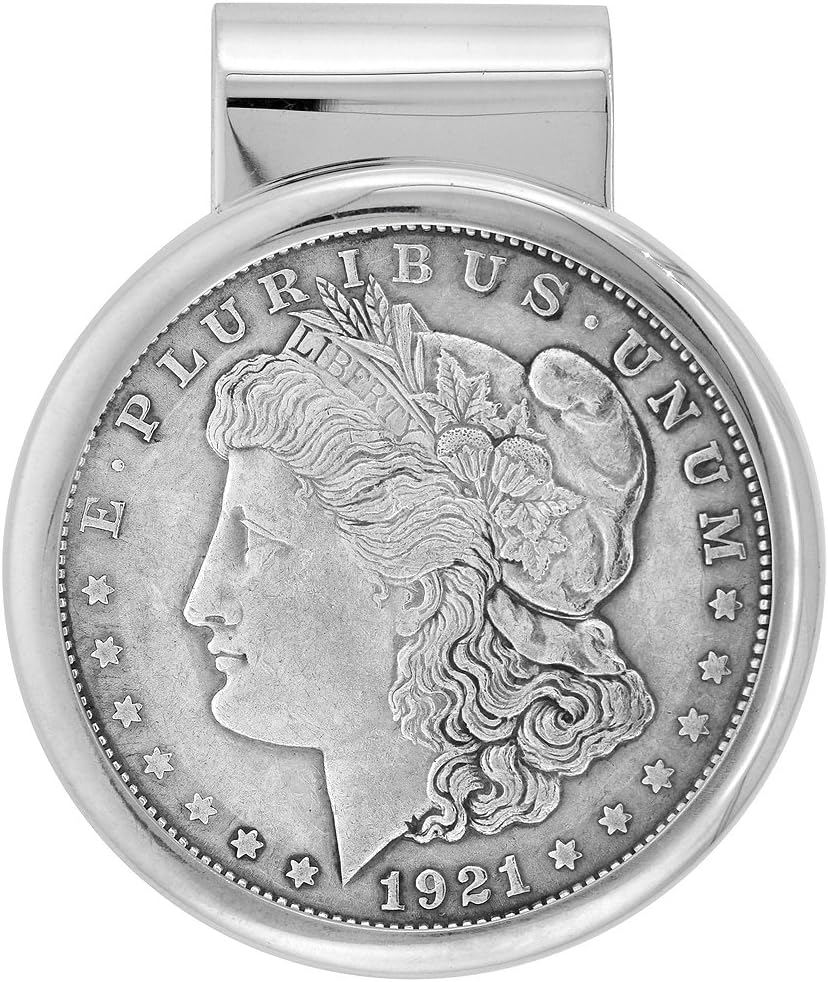 Sterling Silver Dollar Money Clip with Morgan Dollar Coin included