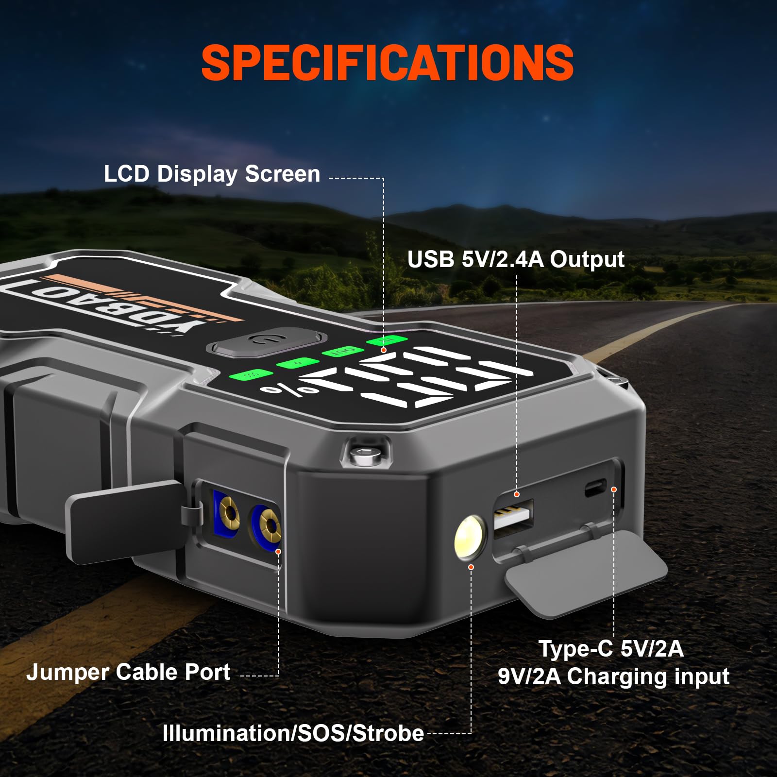 YDBAO 12V Starthilfe Powerbank Autobatterie Booster