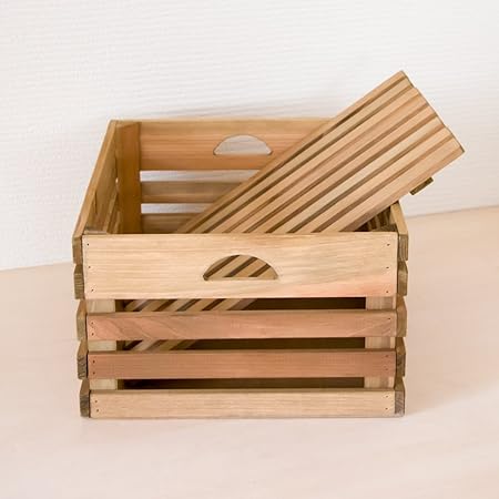 Amazon フタ付きボックス 収納木箱 おもちゃ箱 ナチュラル カントリー 約39x30x19cm 収納ケース ボックス オンライン通販