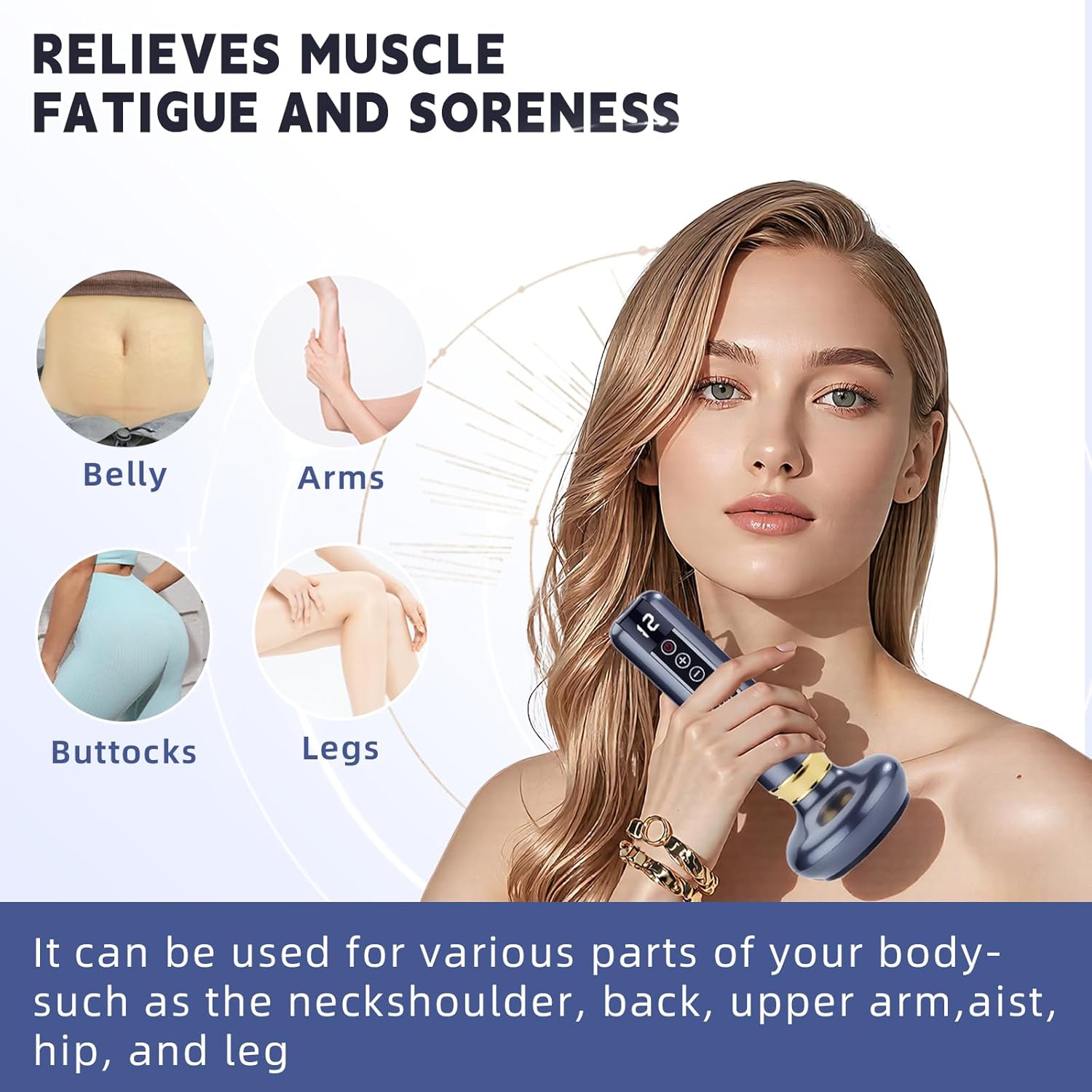 cc&dd outdoors Electric Handheld Cellulite Massager -12 Adjustable Suction Modes for Anti-Cellulites Massage Therapy (Grey)