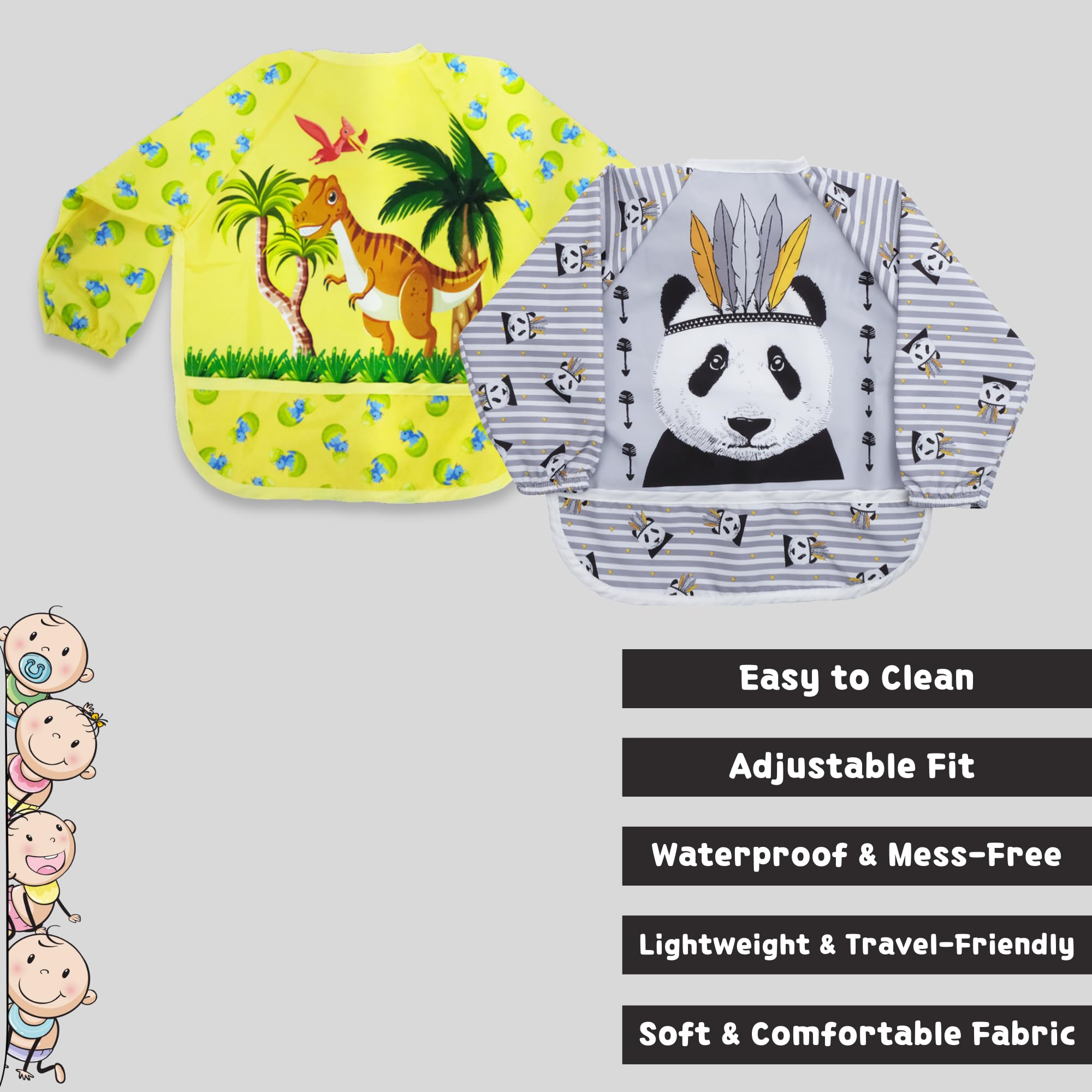 Baby Bibs for Feeding, Waterproof, Soft, Adjustable, Easy to Clean, Lightweight, Comfortable for Infants and Babies (2 - Image 4