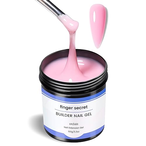 Gel duro para uñas, gel constructor para uñas, de larga duración, color rosa fuerte, escultura 3D para extensión de uñas, 5.3 onzas líquidas (rosa,