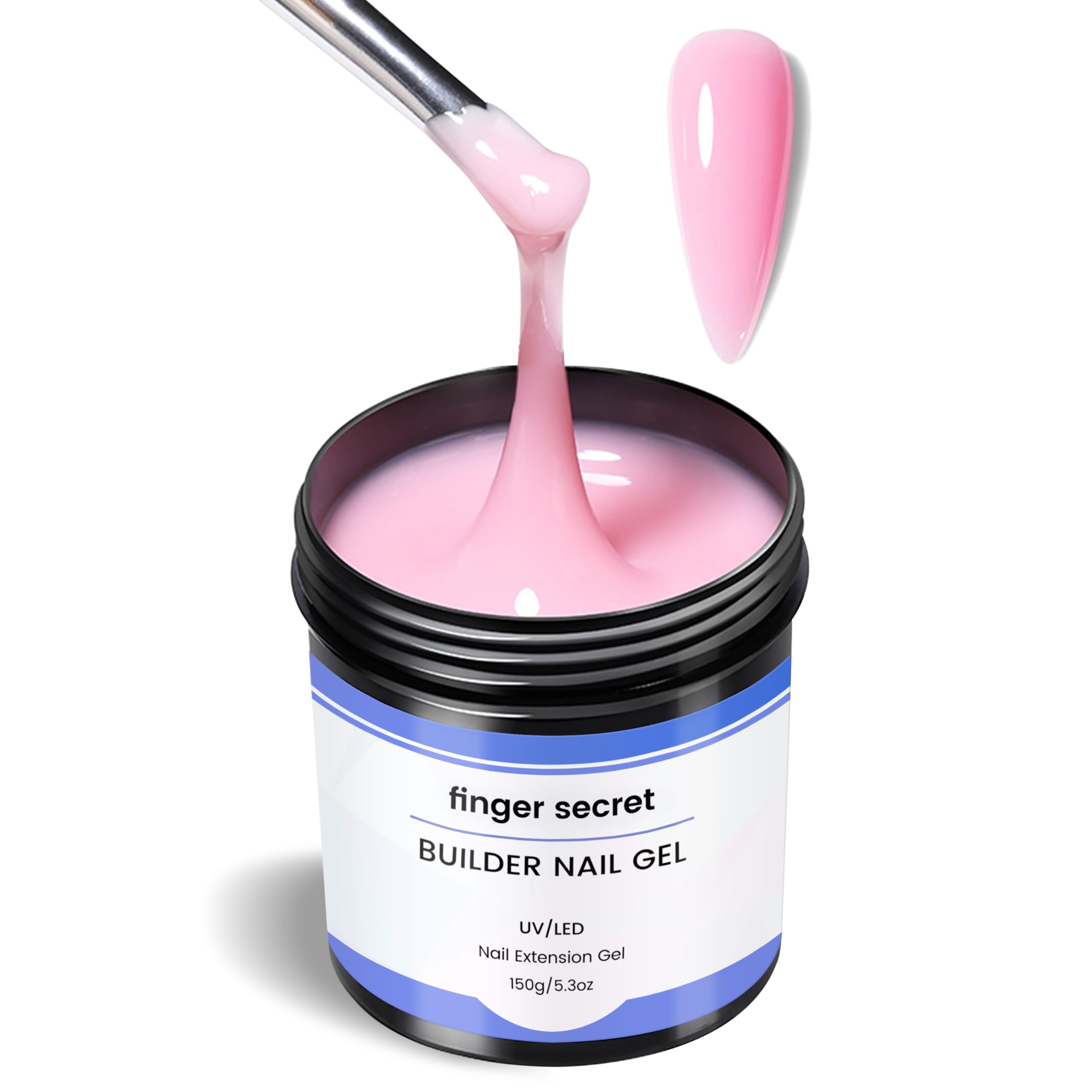 Hard Gel For Nails Builder Gel for Nails Long-lasting Strong Pink 3D Sculpting for Nail Extension 5.3fl.oz (pink, 5.3fl.oz)