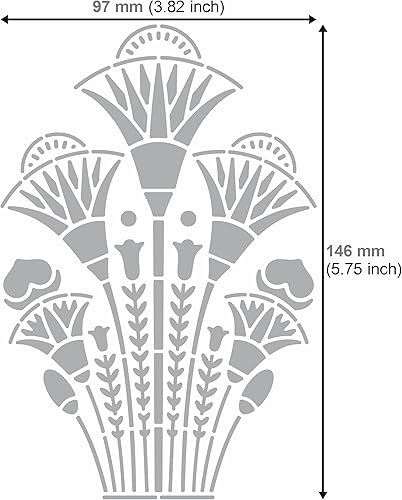 Miniatura 3 de Aleks Melnyk No.459 - Plantilla de metal, espirales, flores de loto egipcias antiguas, adorno, patrones, plantilla pequeña, 1 unidad, plantilla para