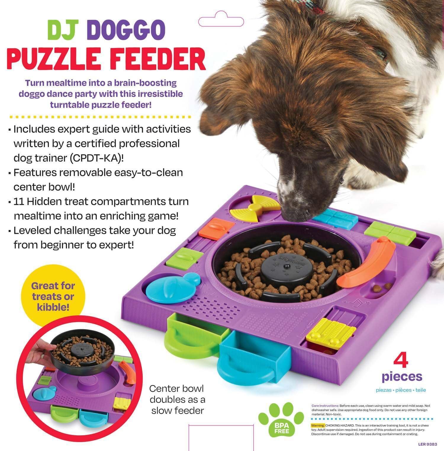Brightkins DJ Doggo Puzzle Feeder - Enrichment Toys for Dogs