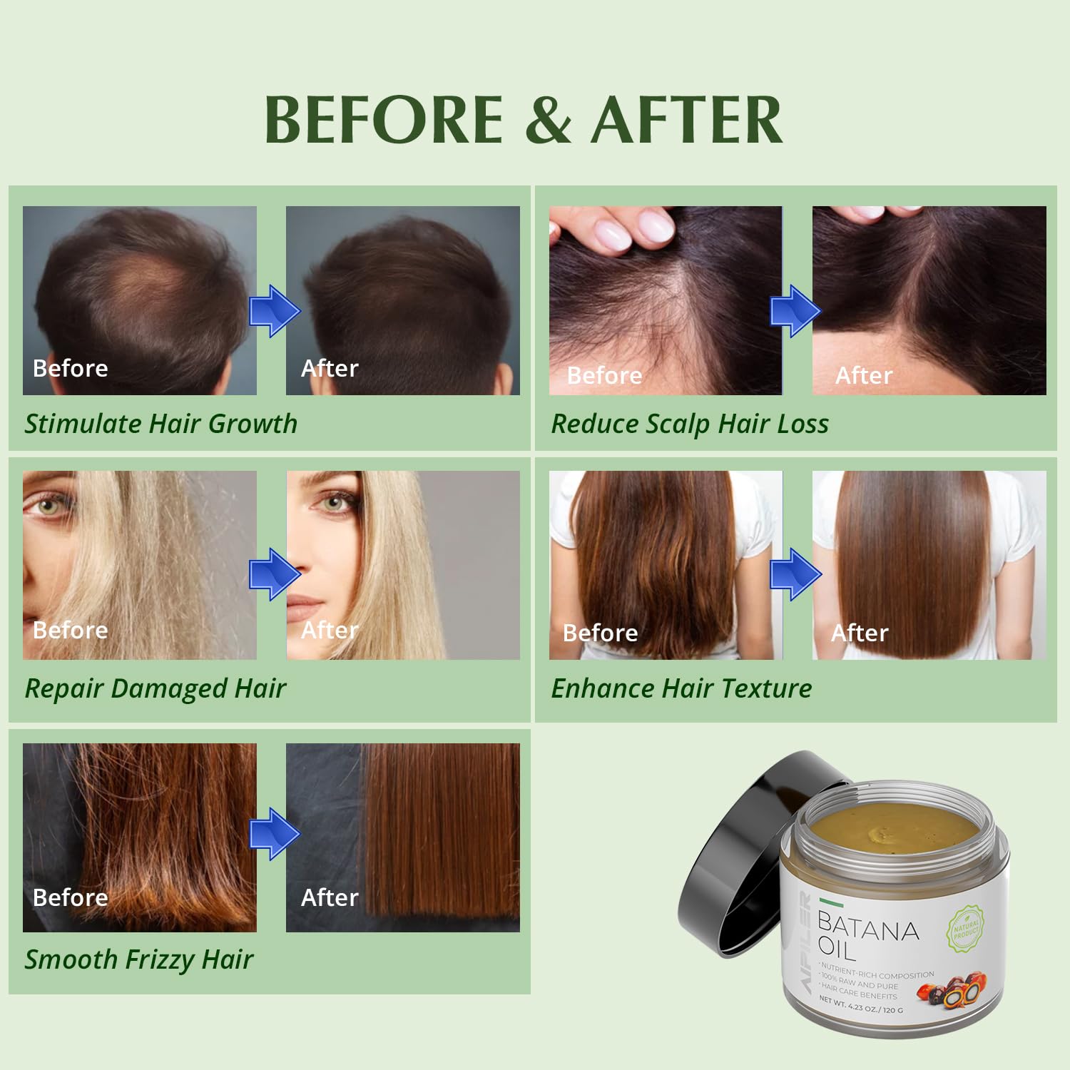 Raw Batana Oil for Hair Growth: 100% Pure - Dr. Sebi Batana Oil from Honduras Unrefined Promotes Hair thickness for Men & Women 120 g - Image 4