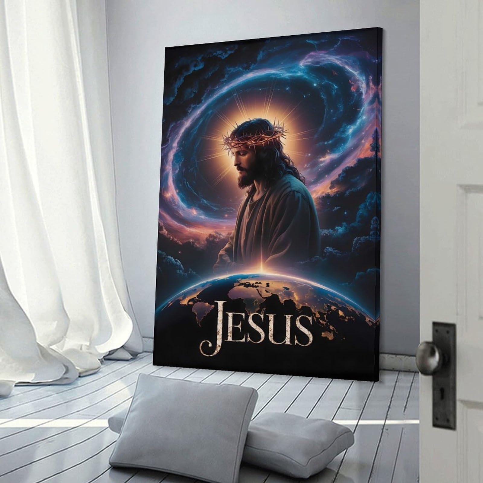Junmoney Canvas Wall Art Jesus Christ with Crown of Thorns, 08x12inch(20x30cm), for Living Room, Lounge Or Sitting Room, Canvas Styling for A Polished Room Look
