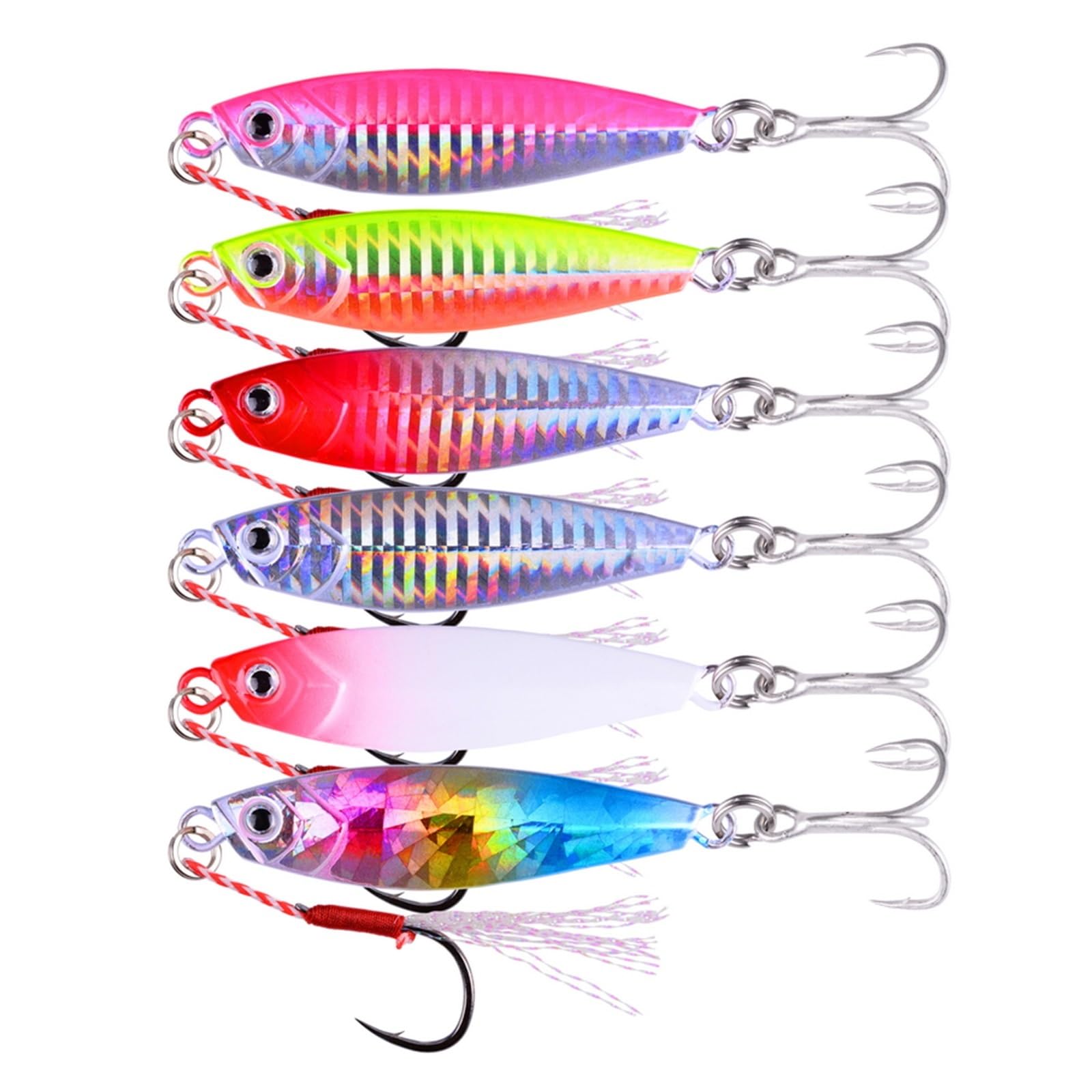 XILILHC 6 Pz/Lotto Maschere di Metallo Esche 7g 10g 15g 20g 30g 40g Richiamo di Pesca Jig Spoon Spinnerbait Esche Pesce Jigging Attrezzatura da Pesca in Mare