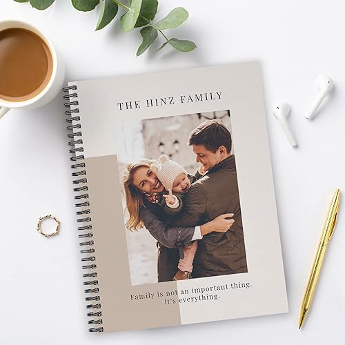 Miniatura 10 de Cuaderno de confeti con fotos personalizadas, diario feliz de 8.5 x 11 pulgadas, 120 páginas, varios diseños de papel, tapa blanda laminada