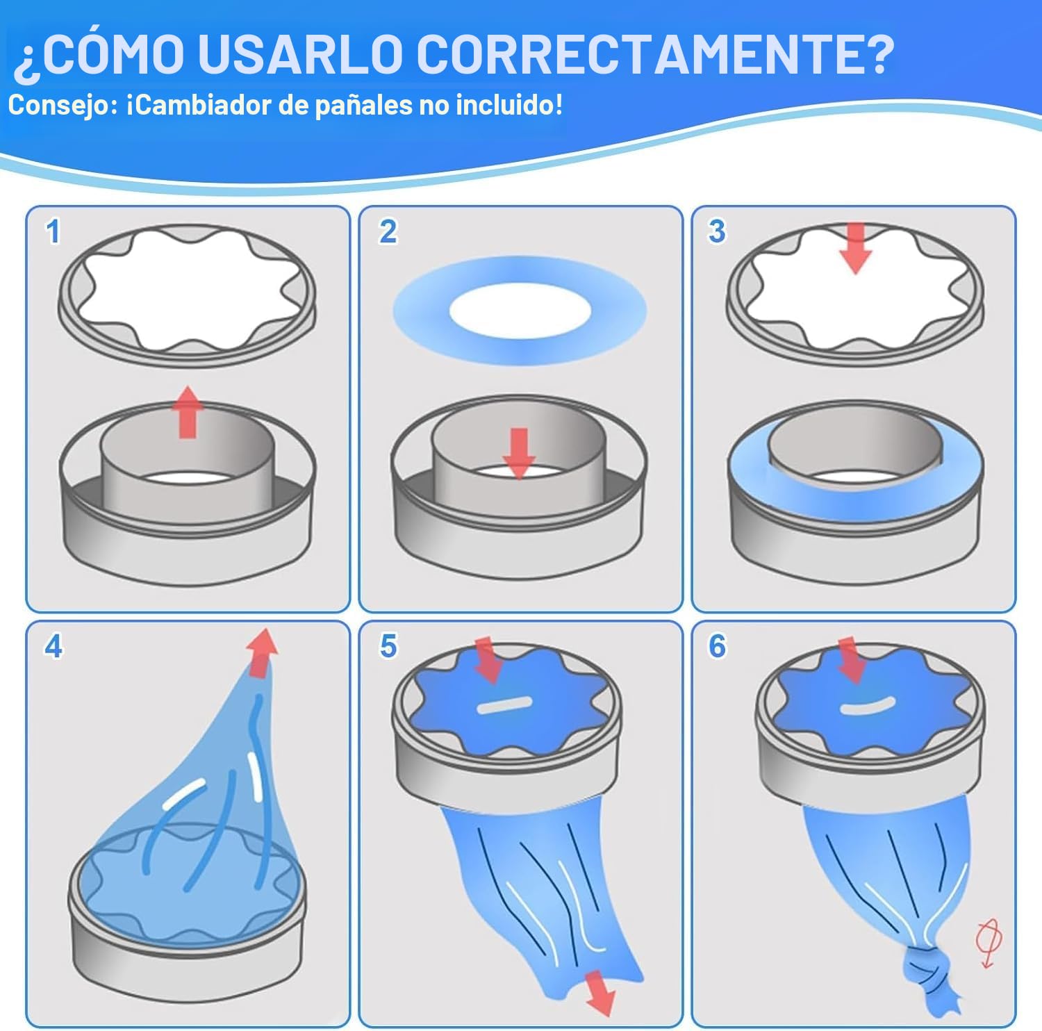 Recambios compatible con todos contenedores de pañales -18 PCS espesadas para Tommee Tippee & Foppapedretti &Litter Locker II & LitterLocker Fashion &Angelcare Dress Up XL