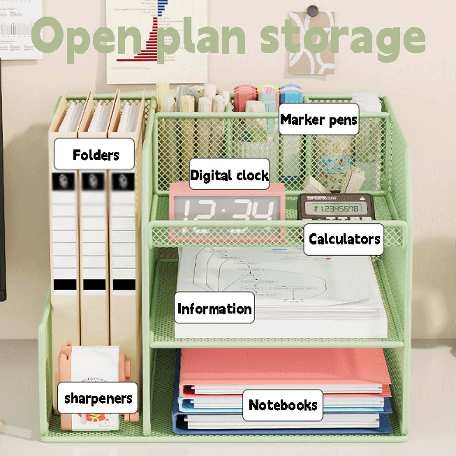 Organizer Scrivania, Portadocumenti da Scrivania, 3 Vaschette Portadocumenti Ufficio con Porta Documenti e Portapenne for Ufficio Cancelleria Casa(White)