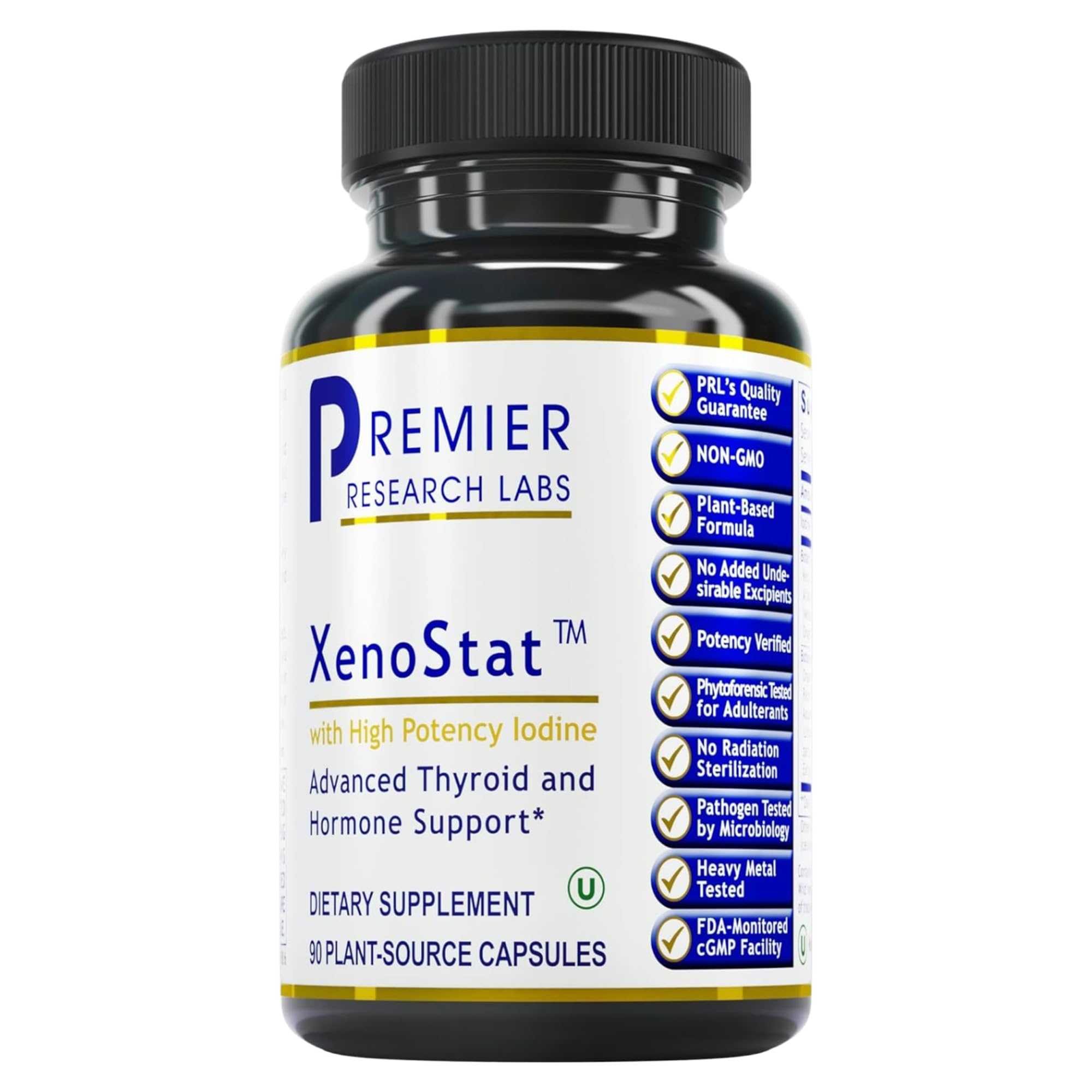 Premier Research Labs XenoStat™, 90 Plant-Source Capsules for Advanced Thyroid and Hormone Support
