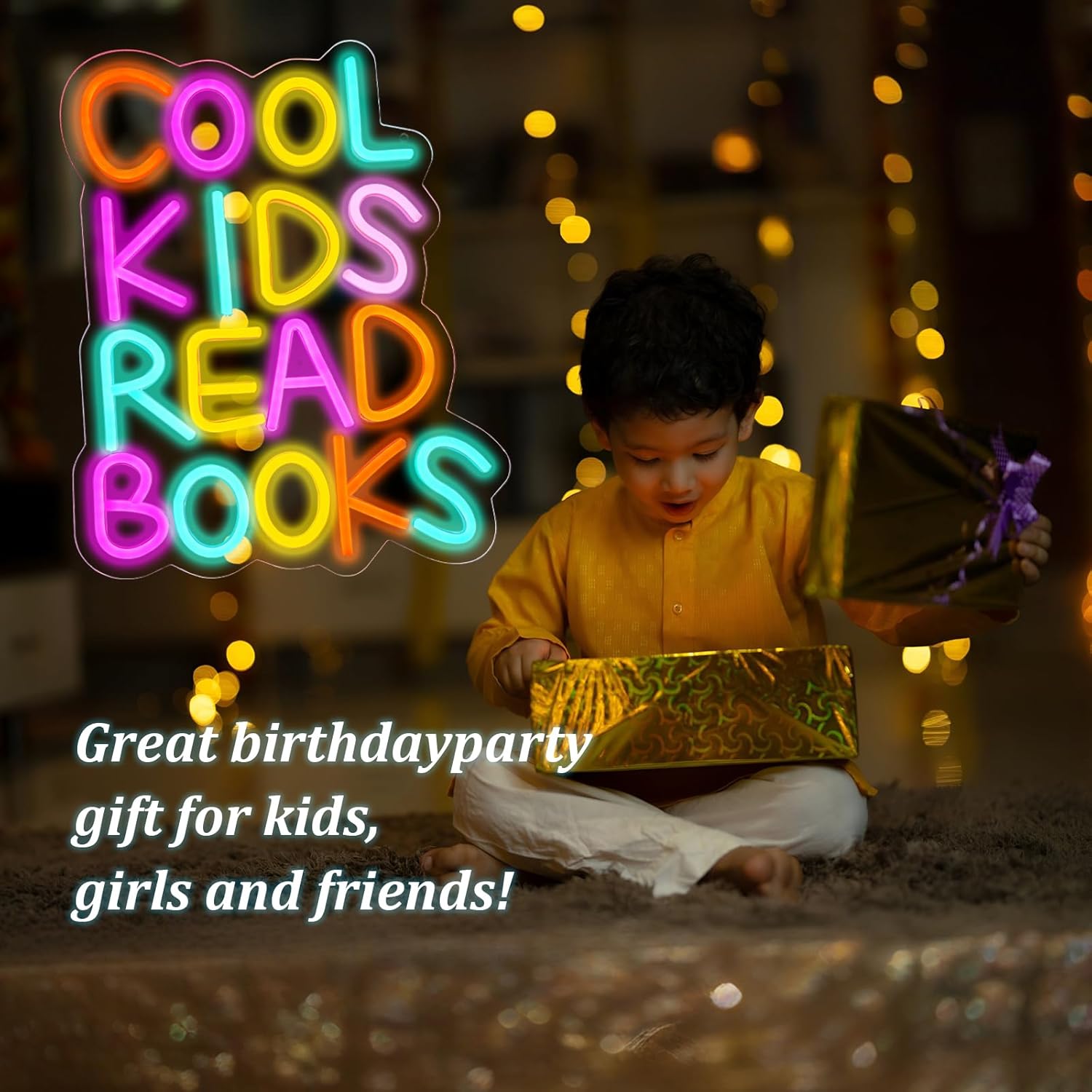 Cool Kids Read Books Neon Sign, Handmade Light Up USB 3D Wall Art Wall Decor Sign Light for Book Club Classroom Read Corner Kid's Reading Study Room Home Library Librarian Bookworm Gift-15.7"x12.6"