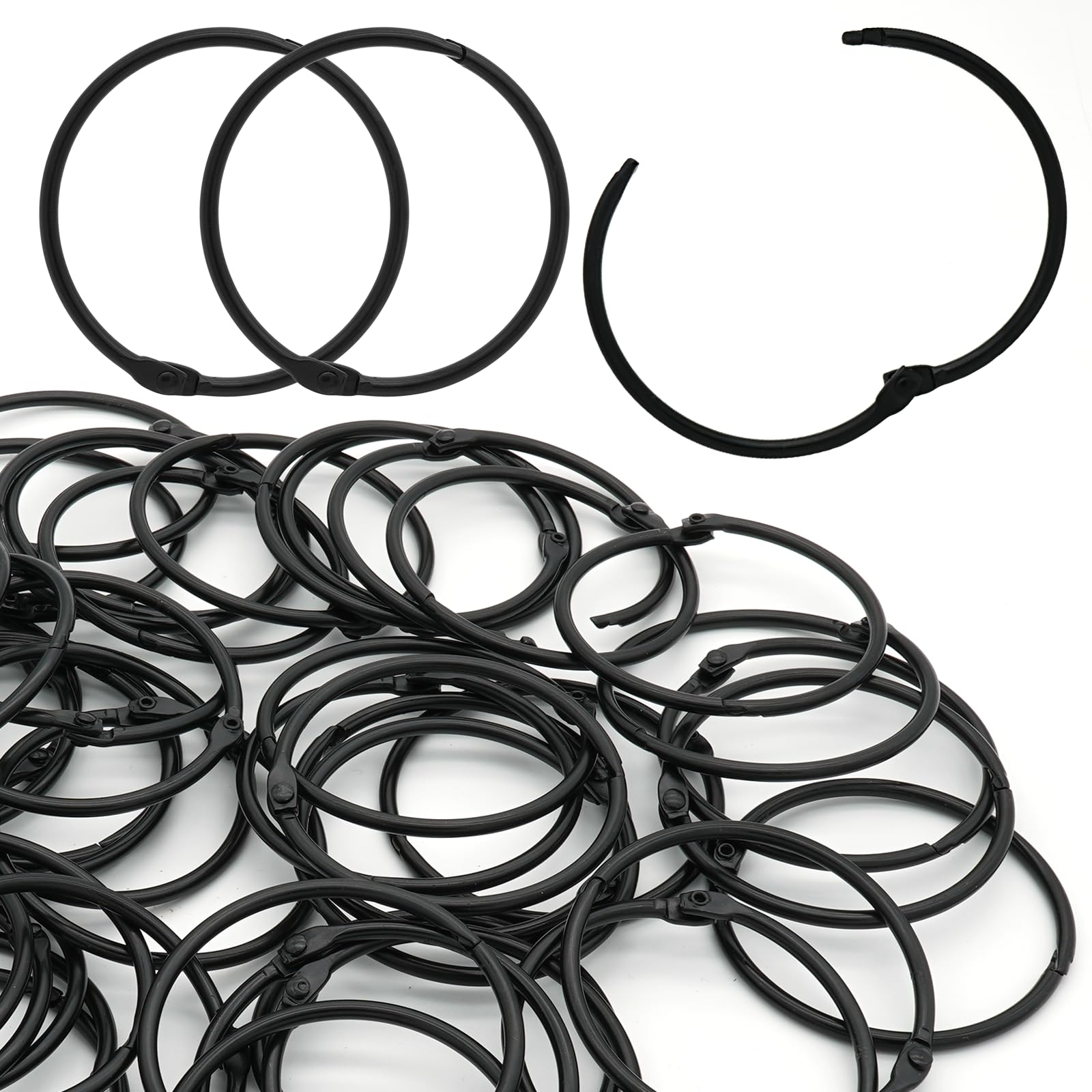Anelli per raccoglitori a foglie sciolte, in metallo, per schede flash, portachiavi, anelli per libri in acciaio resistente (50 pezzi, 50 mm)