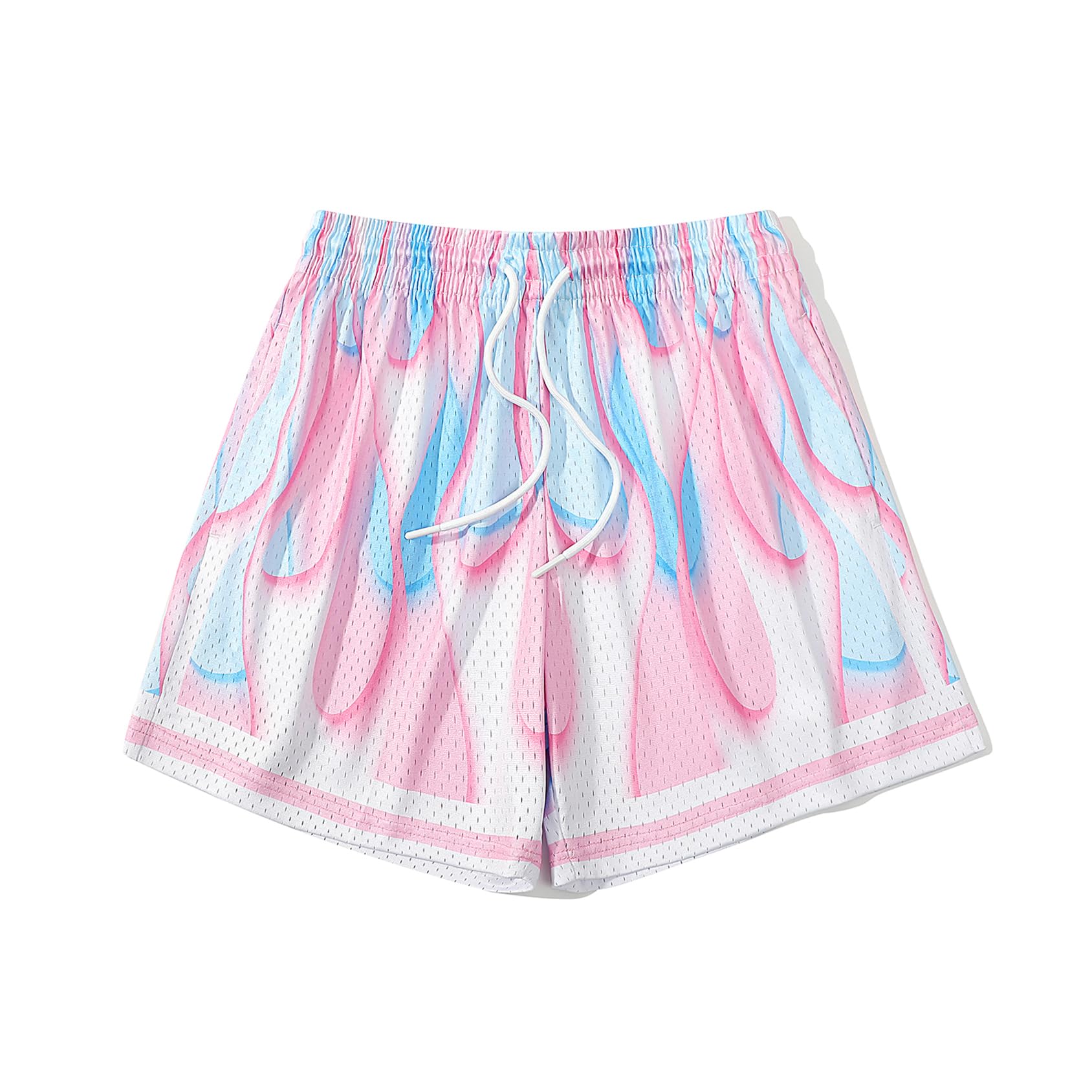 DIOTSR Mens Flame Graphic Basketball Shorts Cool Retro Running Athletic Shorts Drawstring Waist Casual Track Shorts