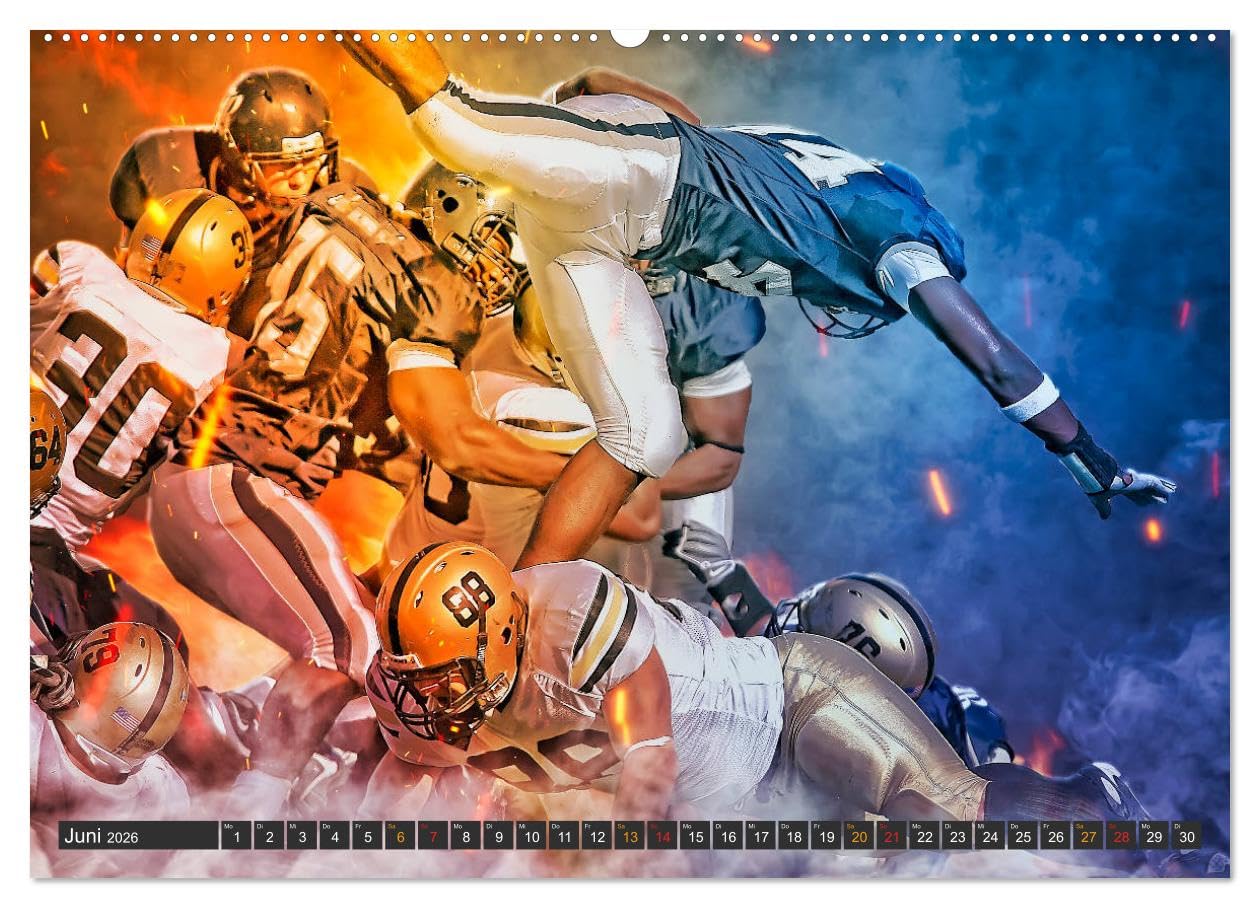 Faszination American Football (hochwertiger Premium Wandkalender 2026 DIN A2 quer), Kunstdruck in Hochglanz: American Football, faszinierender Teamsport. (CALVENDO Sport)