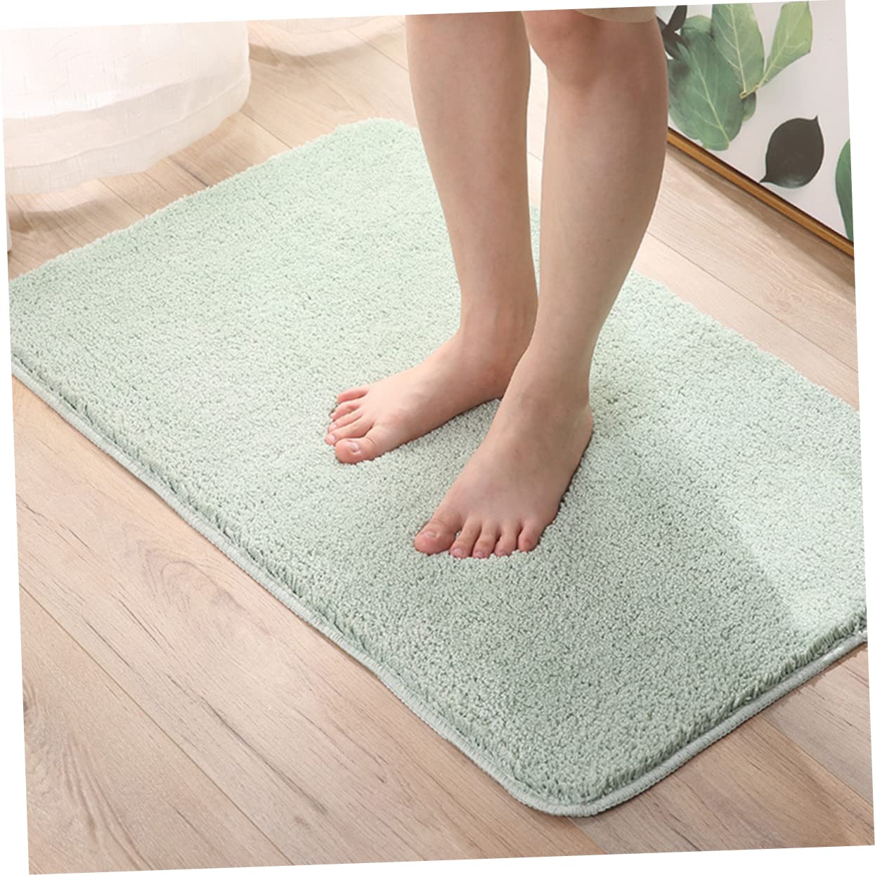 TOPBATHY Tappetino Antiscivolo Per Camera Da Letto Tappeto Assorbente Acqua Tappeto Morbido Verde Per Soggiorno Realizzato in Materiale Resistente Facile Da Pulire