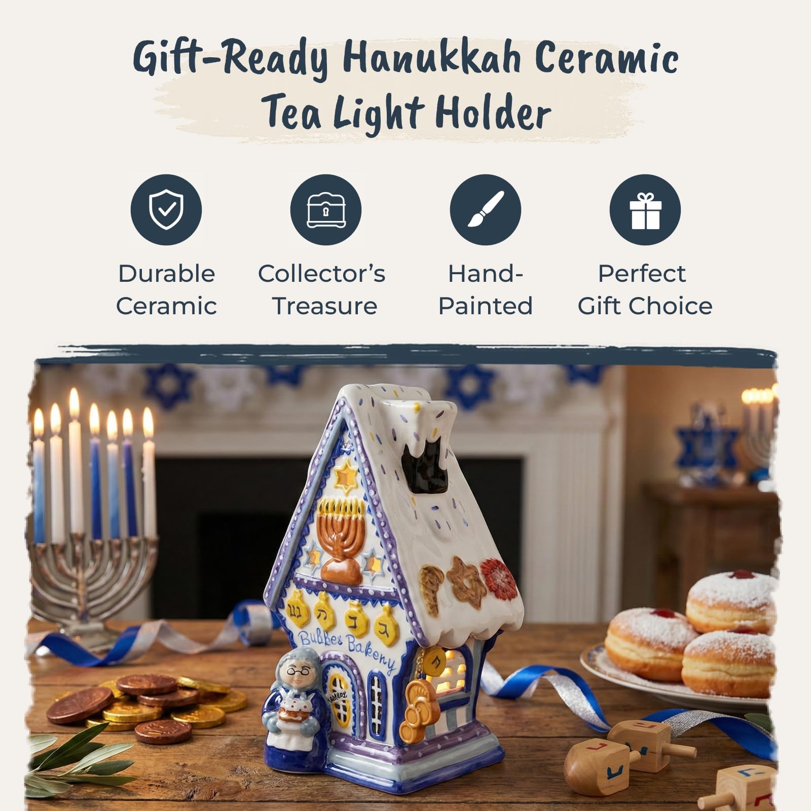 Blue Sky Clayworks 21023 Hanukkah House Portavelas