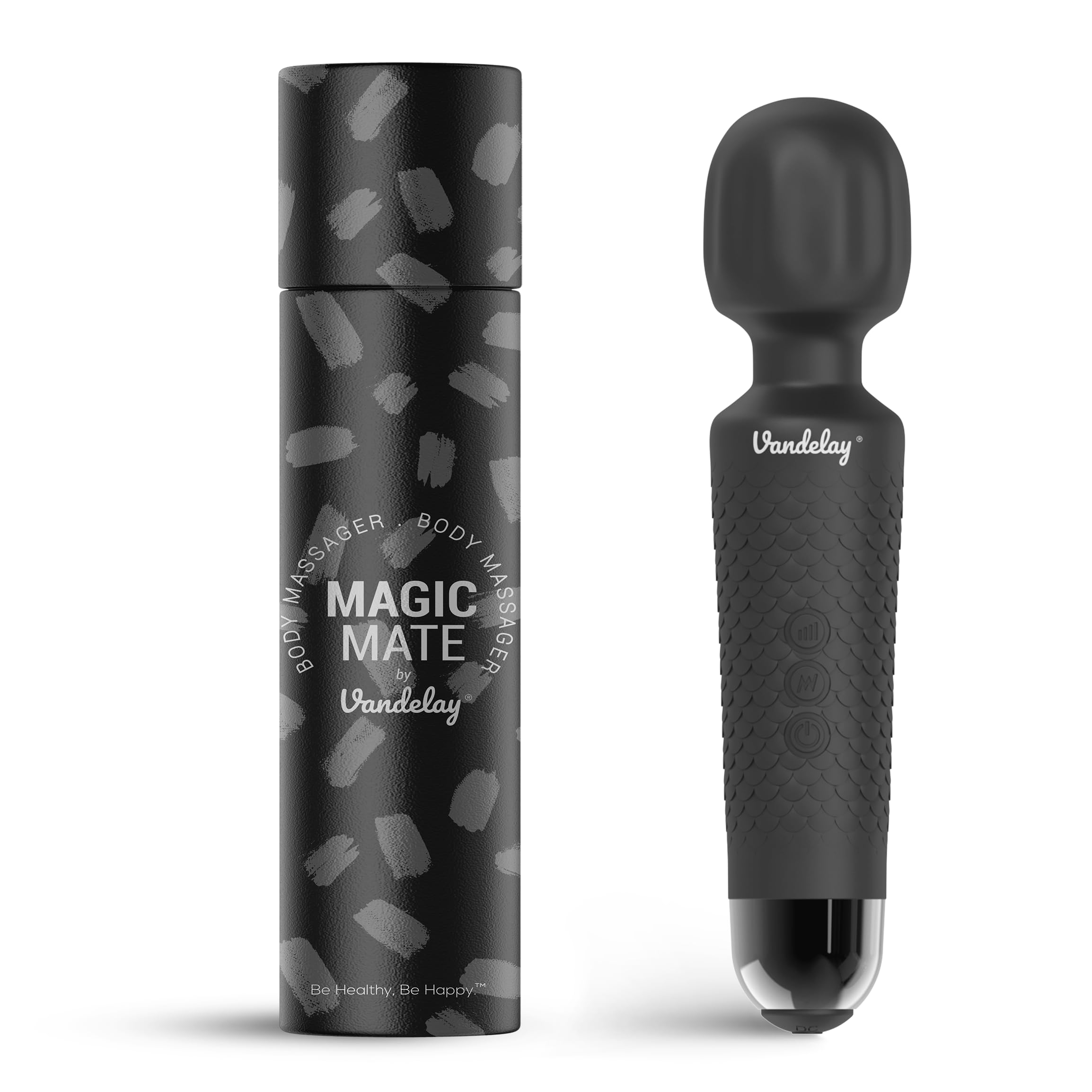 Magic Mate Personal Wand Massager for Women and Men - Memory Edition - 2+ Hours Battery (Matte Black)