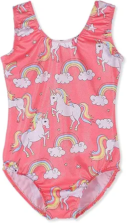 HOZIY Gymnastics Leotards for Girls Toddlers Kids Sleeveless Tumbling Outfits for Dance Print