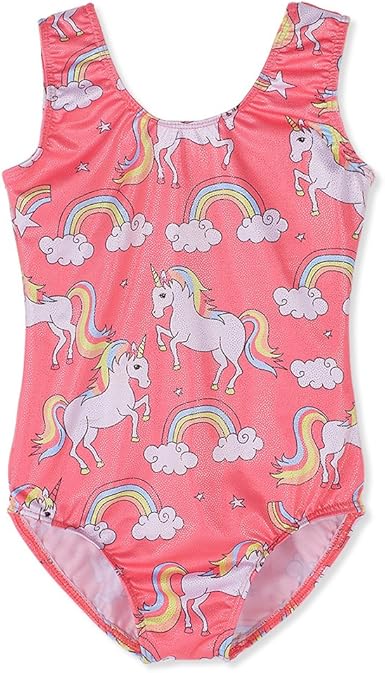 HOZIY Gymnastics Leotards for Girls Toddlers Kids Sleeveless Tumbling Outfits for Dance Print