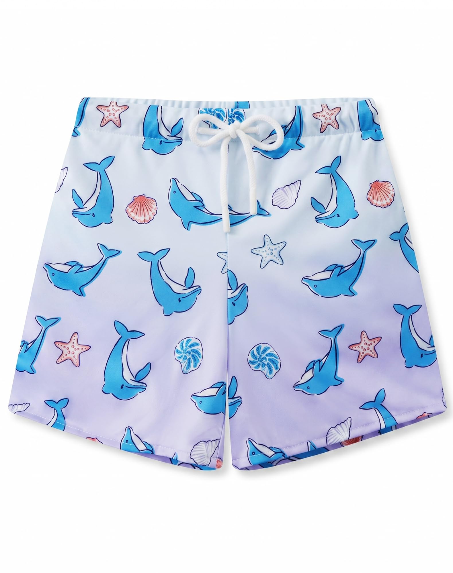 AMYNICE Girls Beach Board Short with Liner Quick Dry Active Jellyfish Print