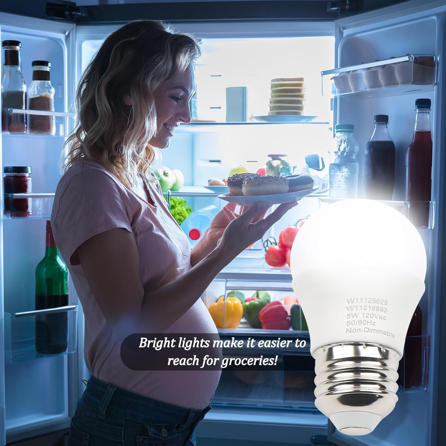 W11125625 for Whirlpool Refrigerator LED Light Bulb W11216993 AP6329125 4813672, PS12349398, W10820003 Replacement Parts,White,1PCS
