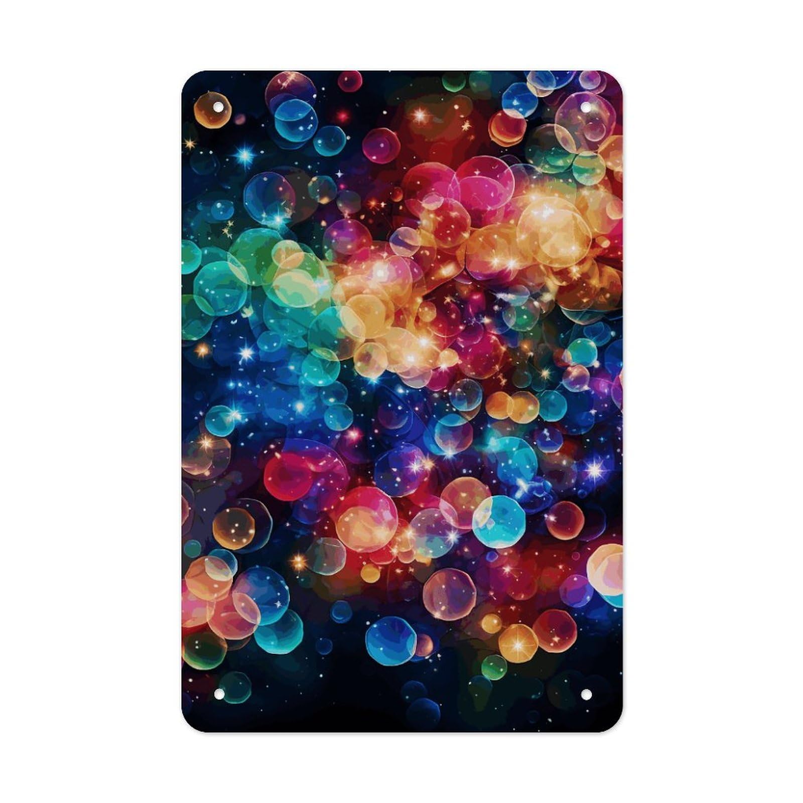 QMNLKH Colorful Rainbow Stars Plaques for Wall Decor, Personalized Metal Tin Sign for Home, Multifunctional Poster for Office, Fashion Painting for Hallway, Wall Art Pictures, 7.9x11.8Inch