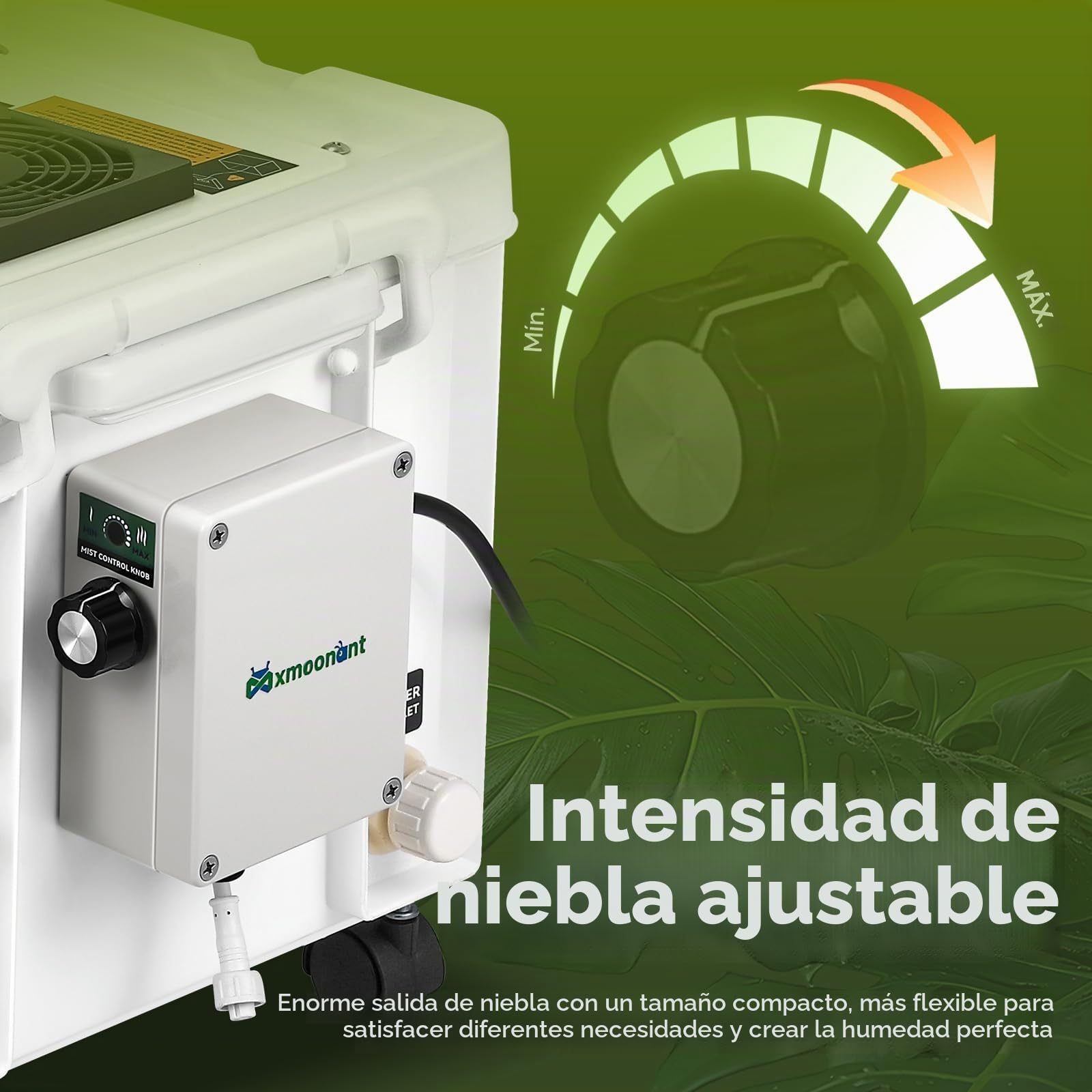 Mxmoonant Nebulizador ultrasónico 10L/H, DIY industrial, volumen ajustable | alimentación automática, interruptor humedad para cultivo de setas y talleres