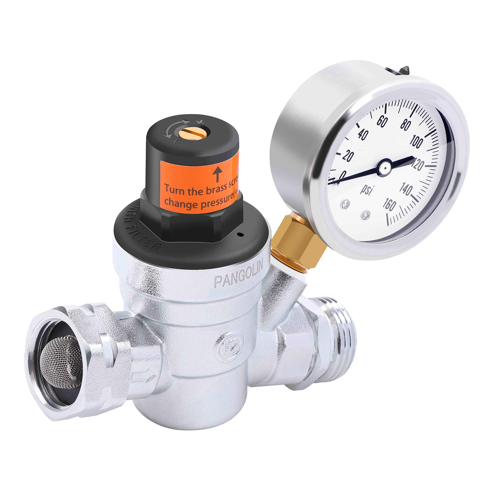 Buy PANGOLIN RV Water Pressure Regulator with Oil Filled Gauge and