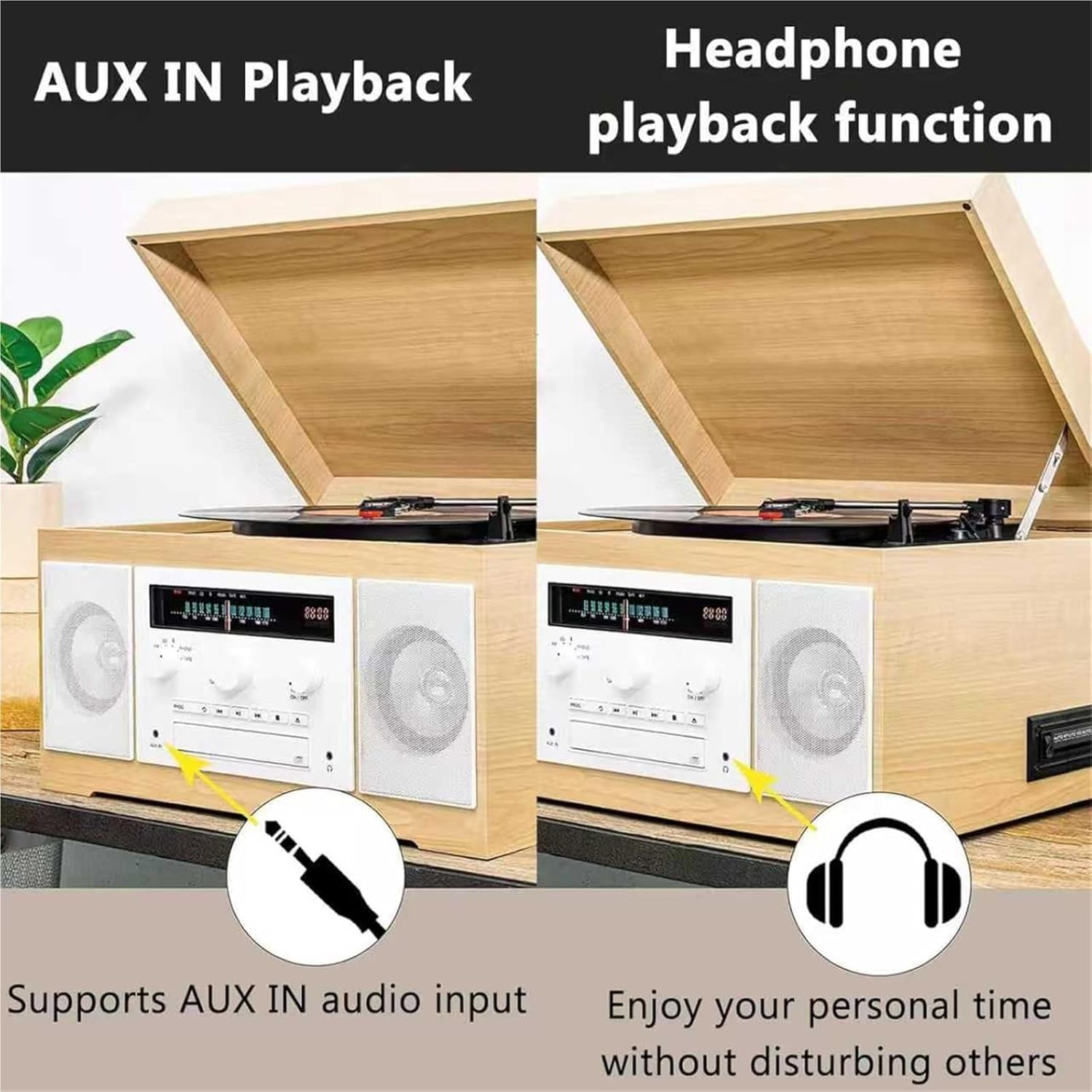 Lettore CD portatile con cassetta e radio AM/FM, uscita audio/ingresso, design compatto per uso domestico e ufficio, goditi la musica ovunque