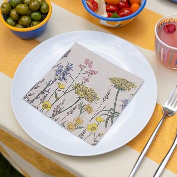 Table Kind 100 Großpackung weiche Servietten aus Recyclingpapier geblümte Einweg-Partyservietten Catering und Alltagsgebrauch umweltfreundlich ungebleicht Hergestellt in der EU 2 lagig 33 cm