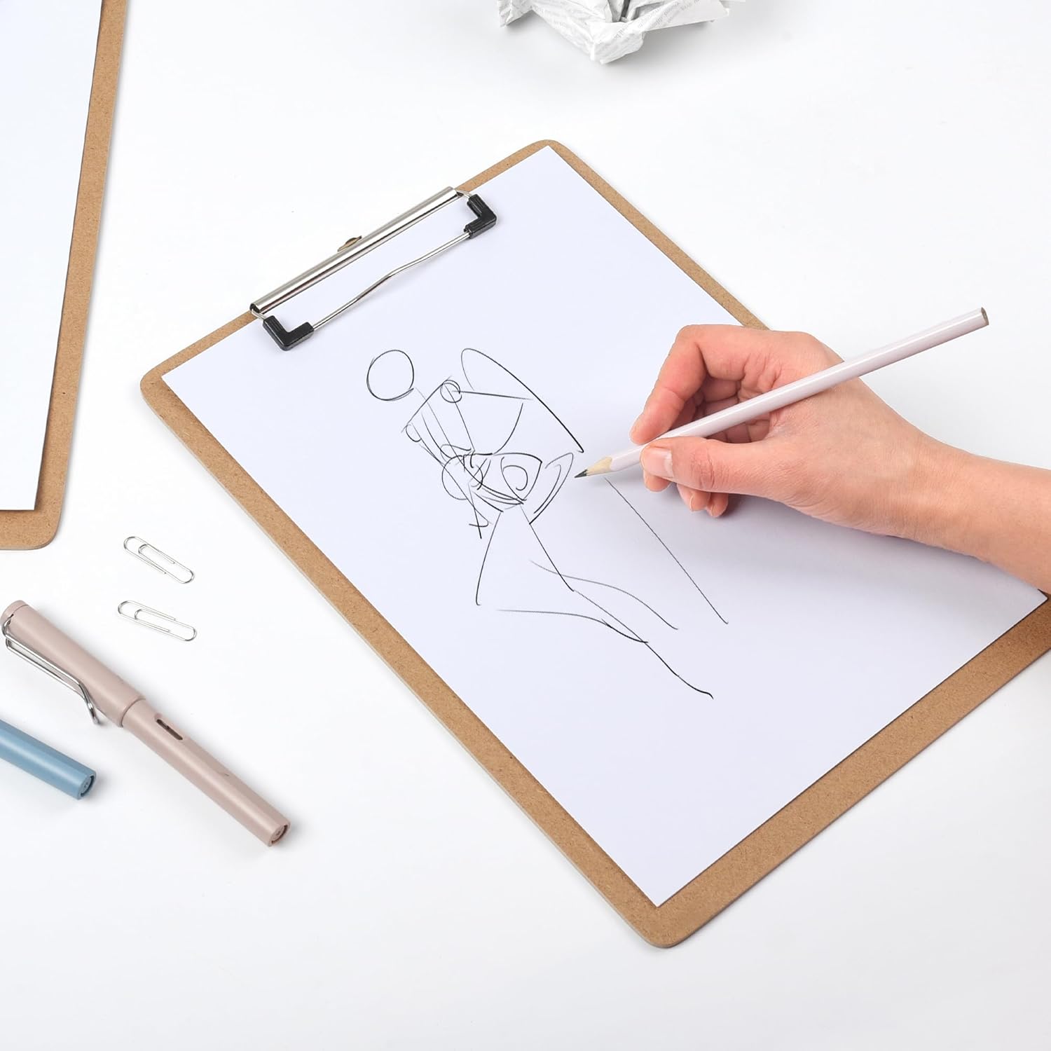 Clipboards 20 Pack Letter Size 9" x 12.5" Clipboards Bulk, Wooden Hardboard A4 Clip Boards Pack for 8.5" x 11" Paper with Low Profile Clip, Hanging Loop for Office Home Classroom - Image 6