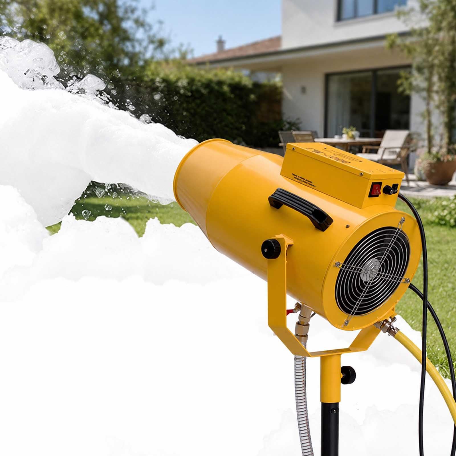 aromaoveite 1000W Party Foam Machine, Portable High-Output Foam Cannon with Tripod Stand, Large Foam Maker for Pool Parties, Gardens, Outdoor Events and Summer Fun yellow