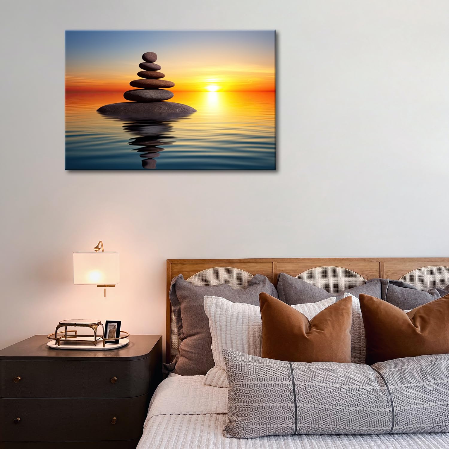 Zen Meditation Yoga Room Facing Water JEUXUS Zen Bathroom Wall Art