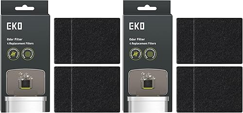EKO Recambios de filtro de olor para bote de basura y contenedor de compost, desodorante de carbón activado, fuerte absorbente de olores de carbón