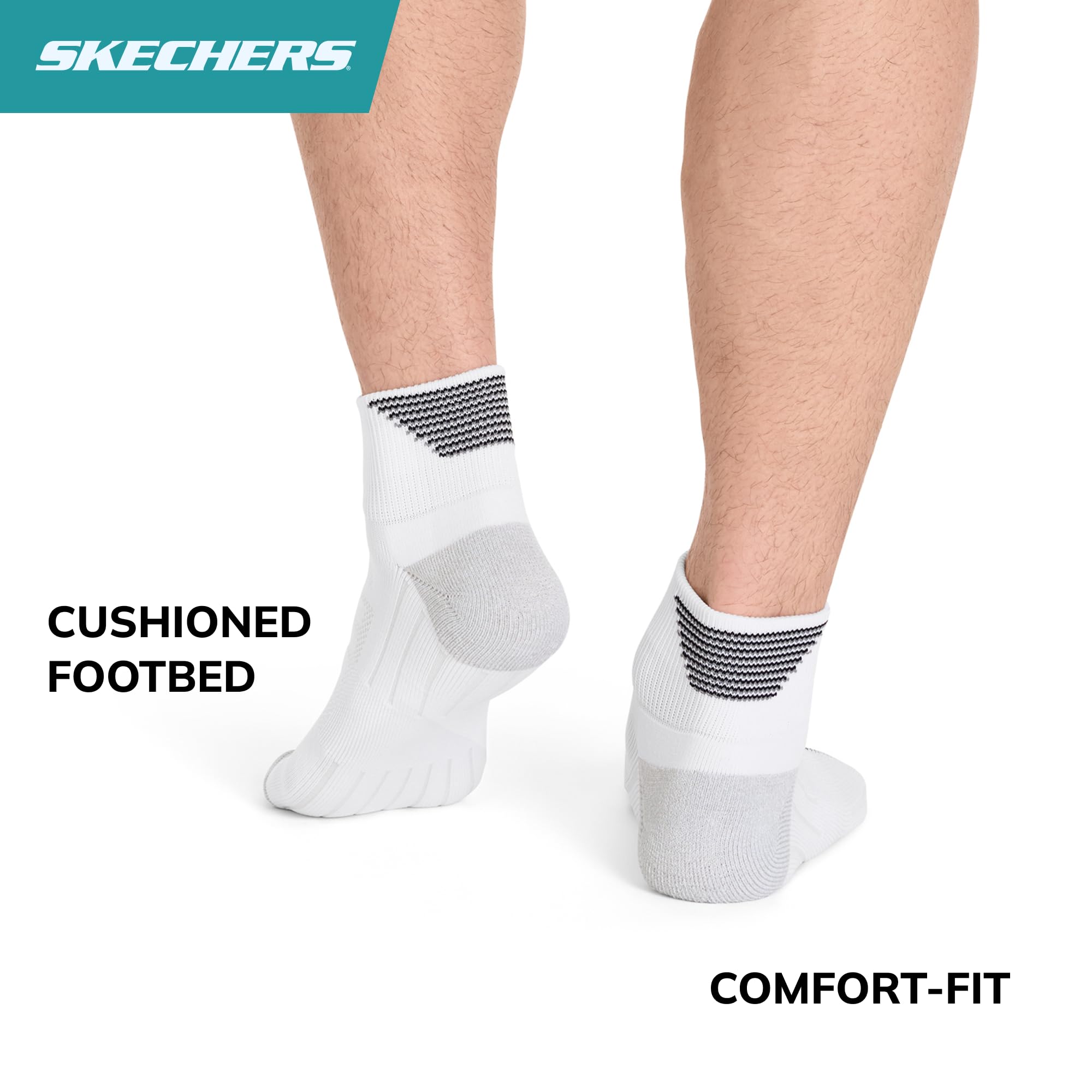 Skechers skarpety Mężczyźni 3-pack Performance Golf Quarter Crew Socks, Odor Control & Mesh Ventilation