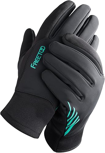 FREETOO Guantes de invierno impermeables con forro polar para clima frío, resistentes al viento, para pantalla táctil, guantes cálidos para correr,