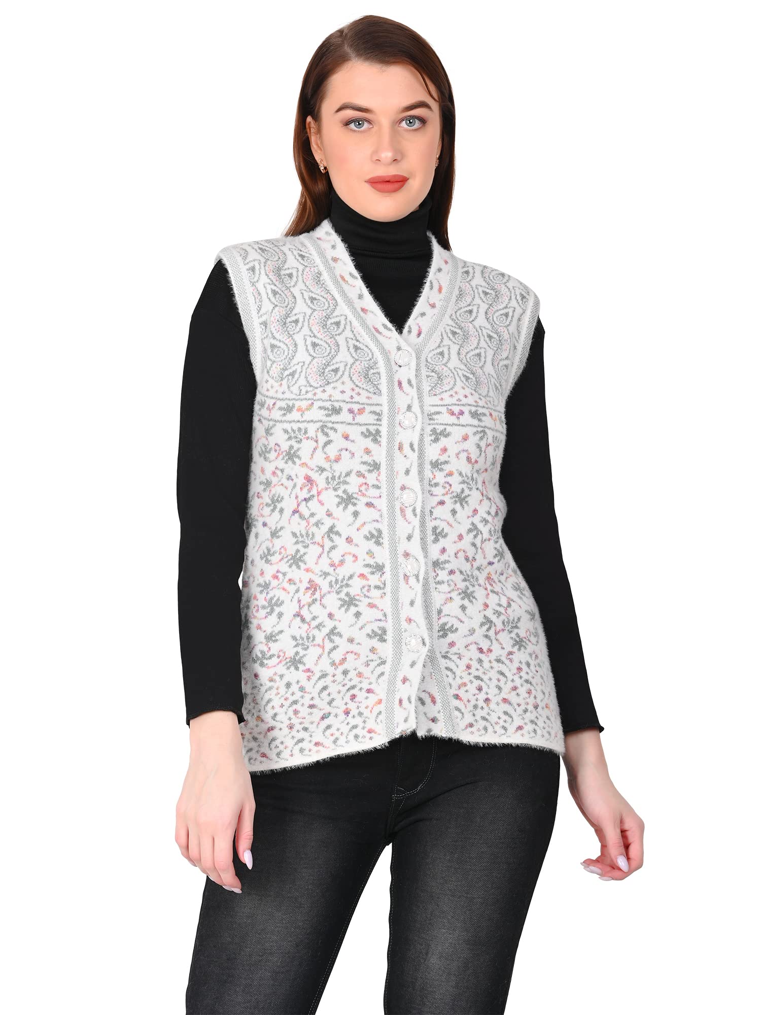 chatanya Women's Winterwear Woollen Sleeveless Cardigan/Sweater (Made of Pure Wool)-picture-34