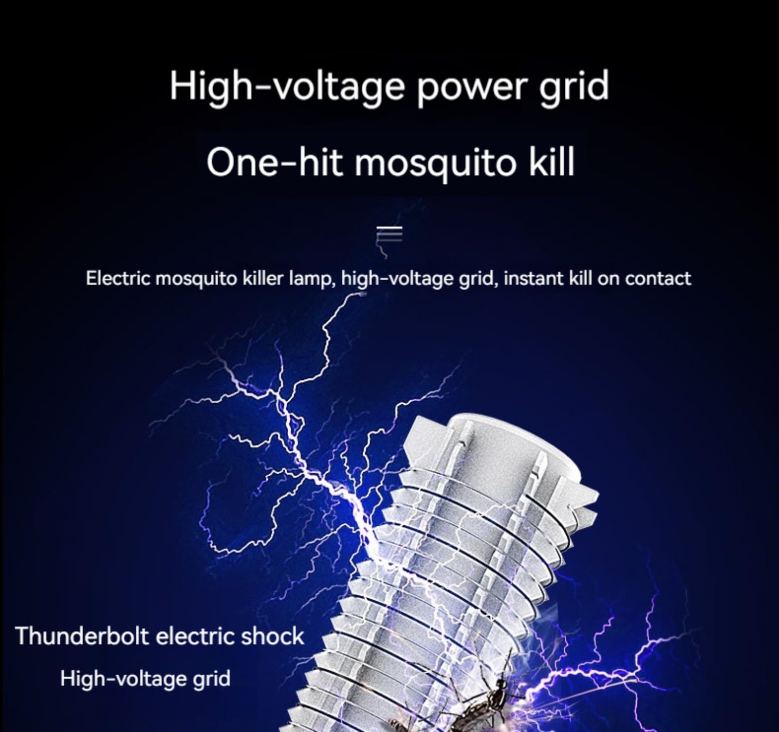 Trappola elettrica per zanzare, 4000 mAh, ricaricabile, con lampada UV, trappola per insetti 2 in 1, per uso interno ed esterno, ideale per cortile e campeggio