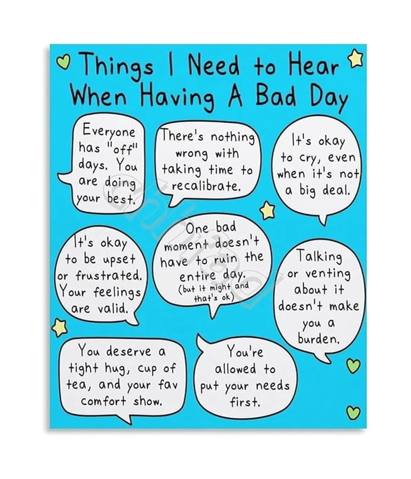 AUOQKQUT Affirmations Wall-Art Self Care Poster Encouraging Quotes for Home Decor Bedroom Office or Mental Wellness Gift 8 X 12 inch