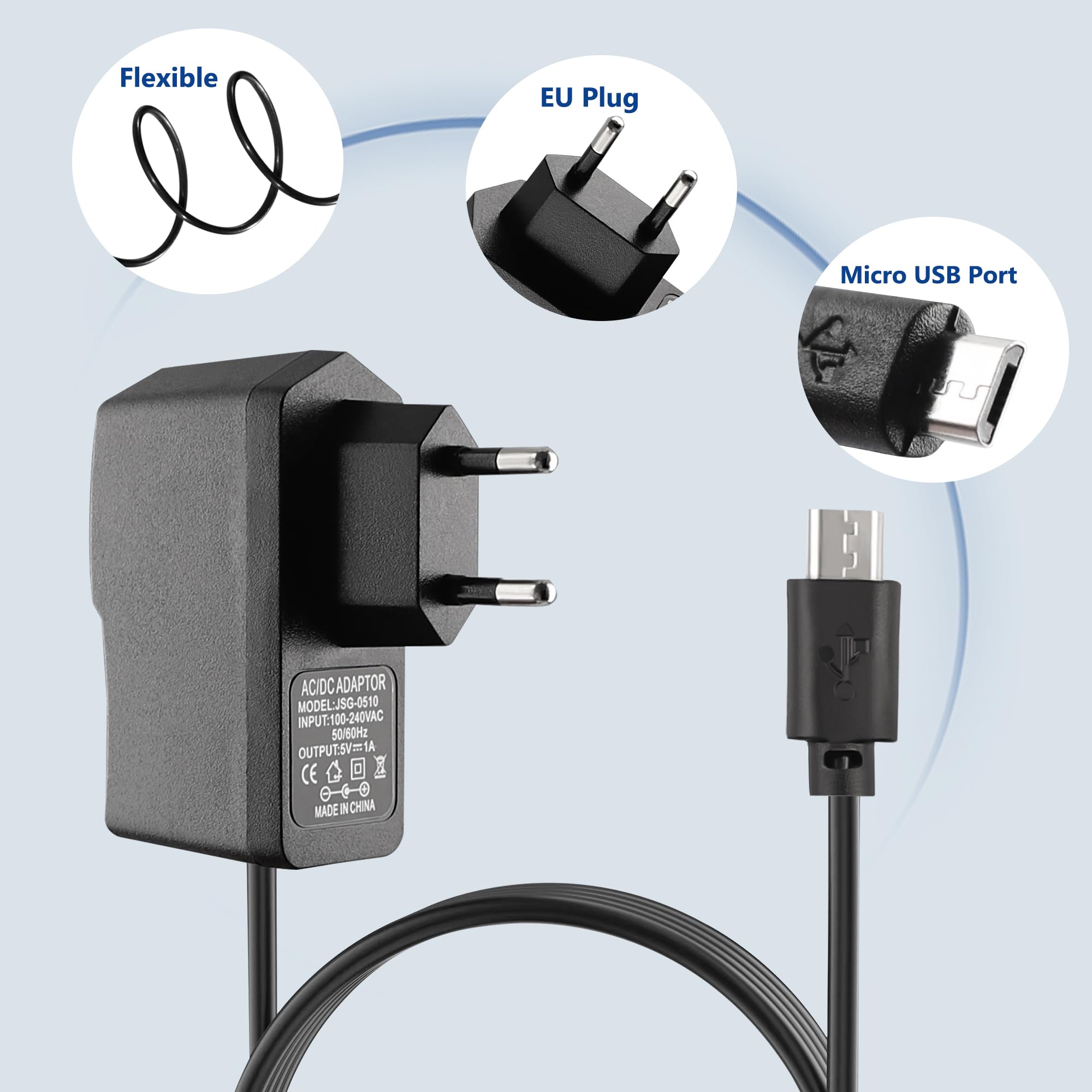 Xahpower 5V Cargador para Philips Avent SCD843/26, SCD620/26, SCD625/26, SCD835/26, SCD845/26, SCD860/01, SCD860/26, SCD841/26, SCD831/52 vigilabebés