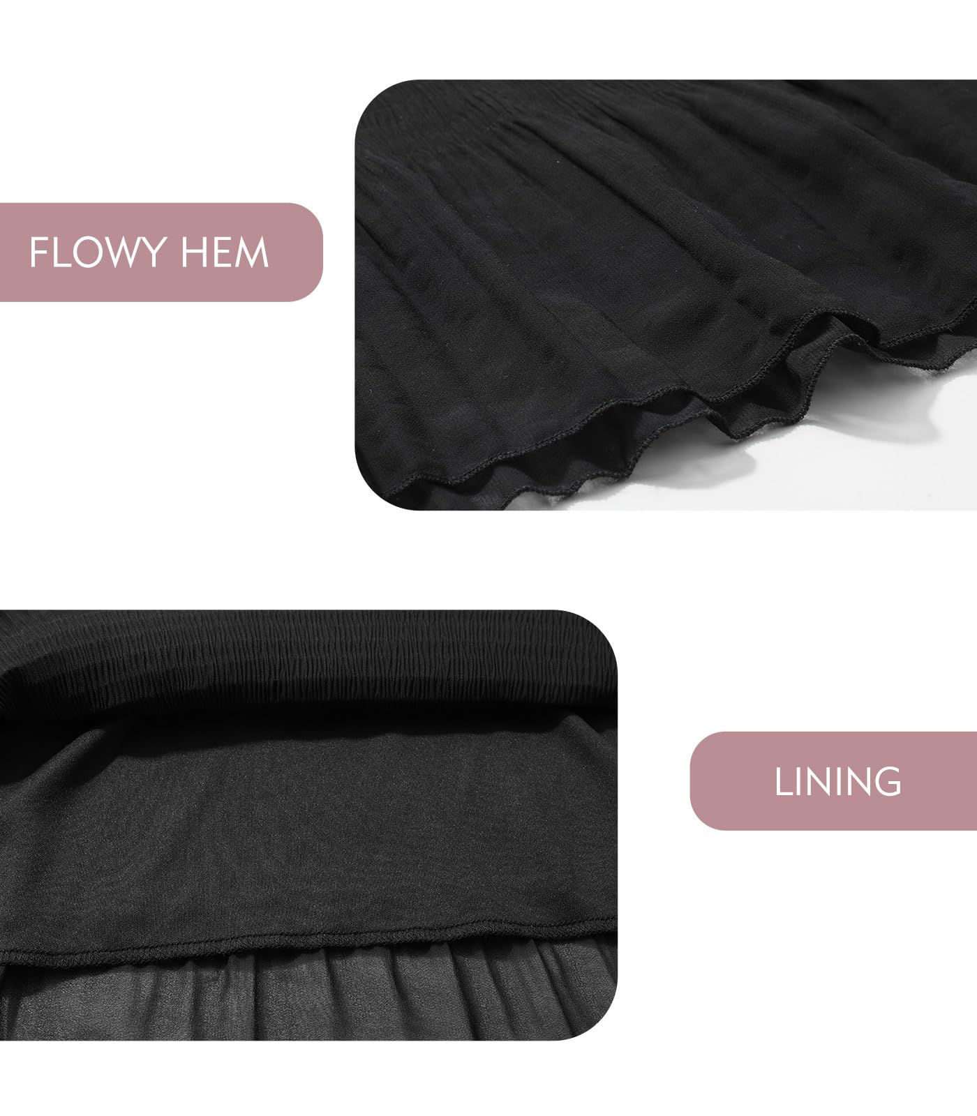 Genfien Femme Jupe Boheme Tour de Taille Elastique Longues Maxi Jupe en Mousseline de Soie avec Doublure Taille Haute A-Line Décontractée L'été Plage