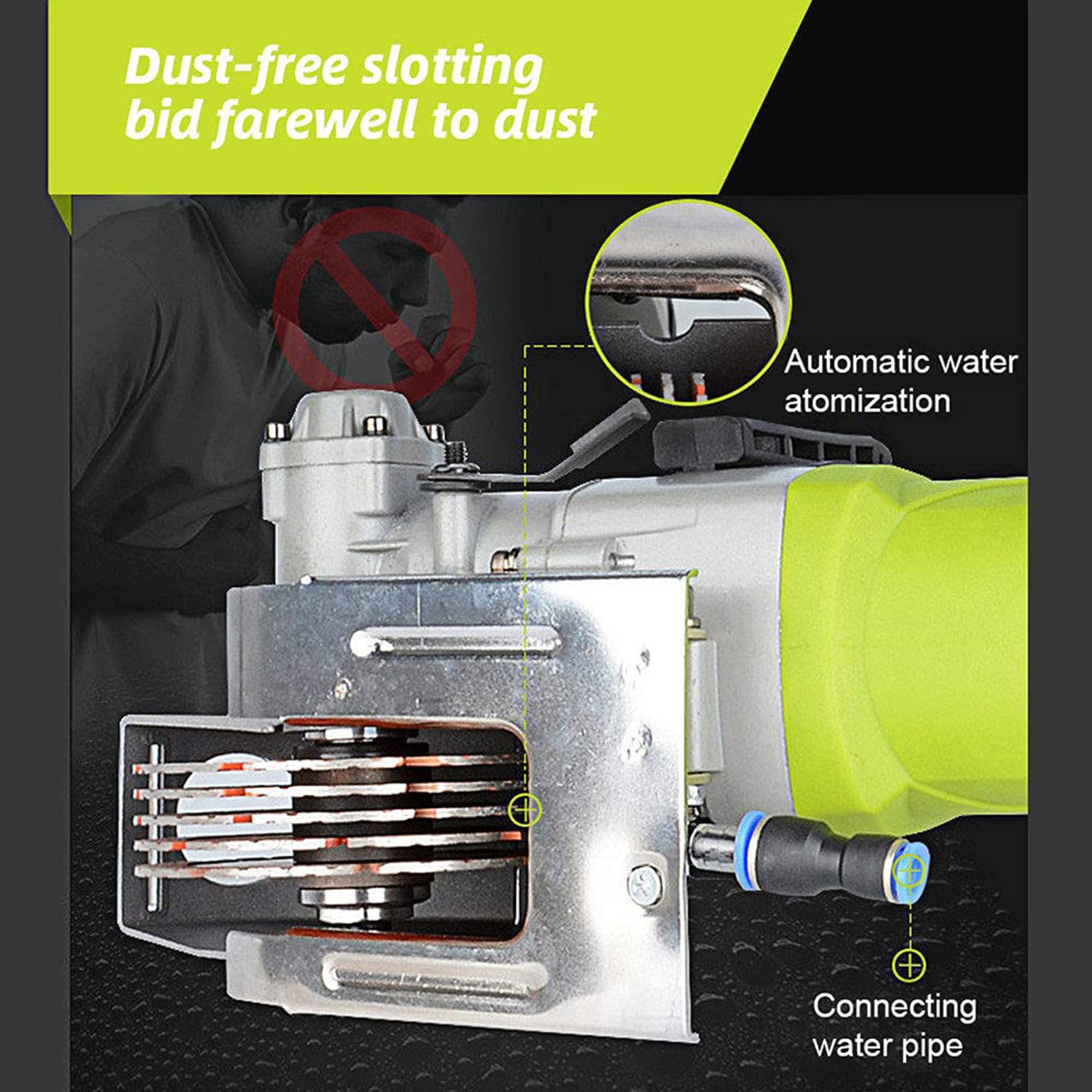 à rainurer électrique murale 4000 W avec 5 lames de scie de 125 mm, rainureuse carrelage en marbre, profondeur 37 mm, largeur 33 mm, verte