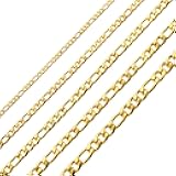 Figaro Chain Necklace Stainless Steel Real Gold Plated Chains for Men Women Jewelry Gift for Men Women