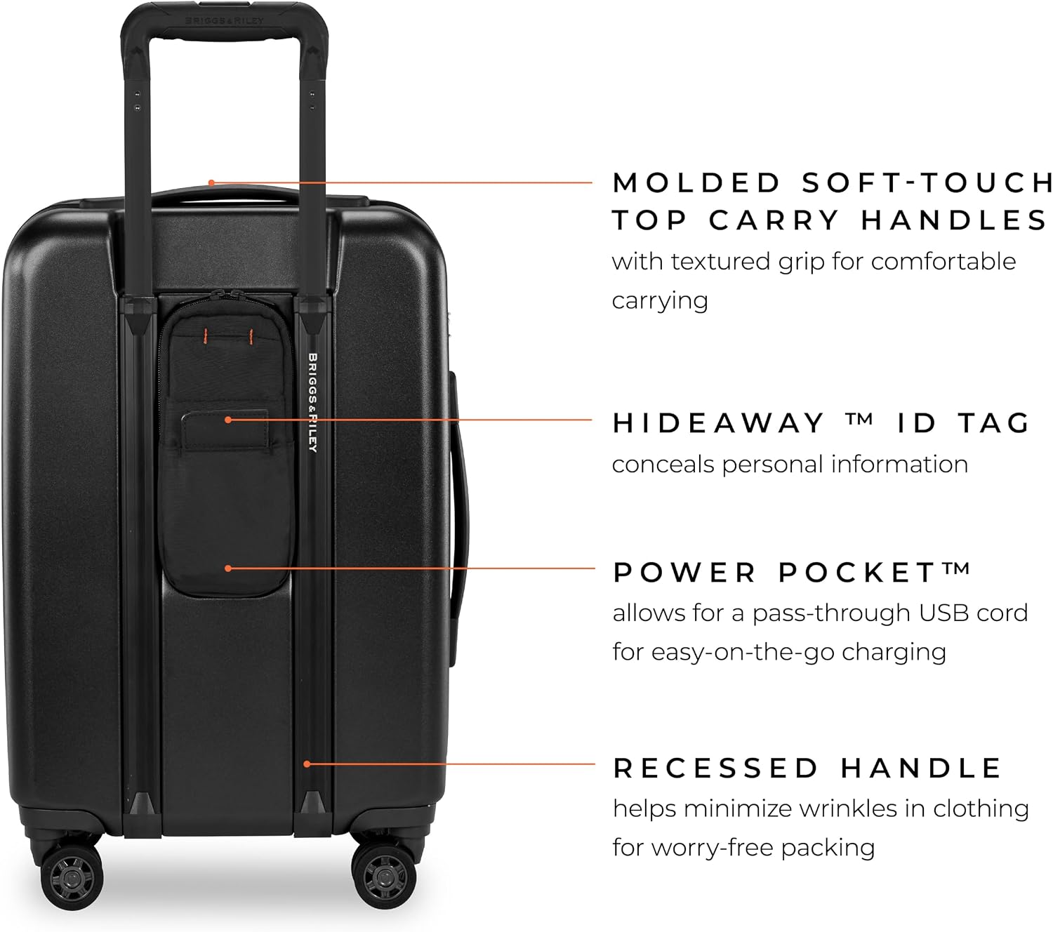 Briggs & Riley Sympatico Hardside Domestic Spinner Luggage, Matte Black, 22-Inch Carry-On