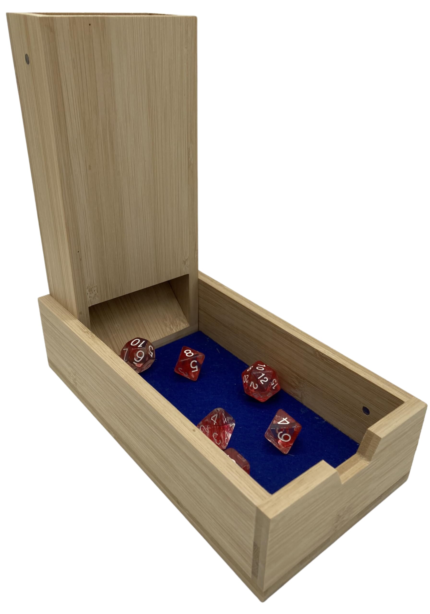 Grinning Gargoyle Bandeja y Torre de Dados de bambú Accesorio portátil de Madera DND DND y Otros Juegos de rol y Juegos de Mesa Amortiguación de Ruido