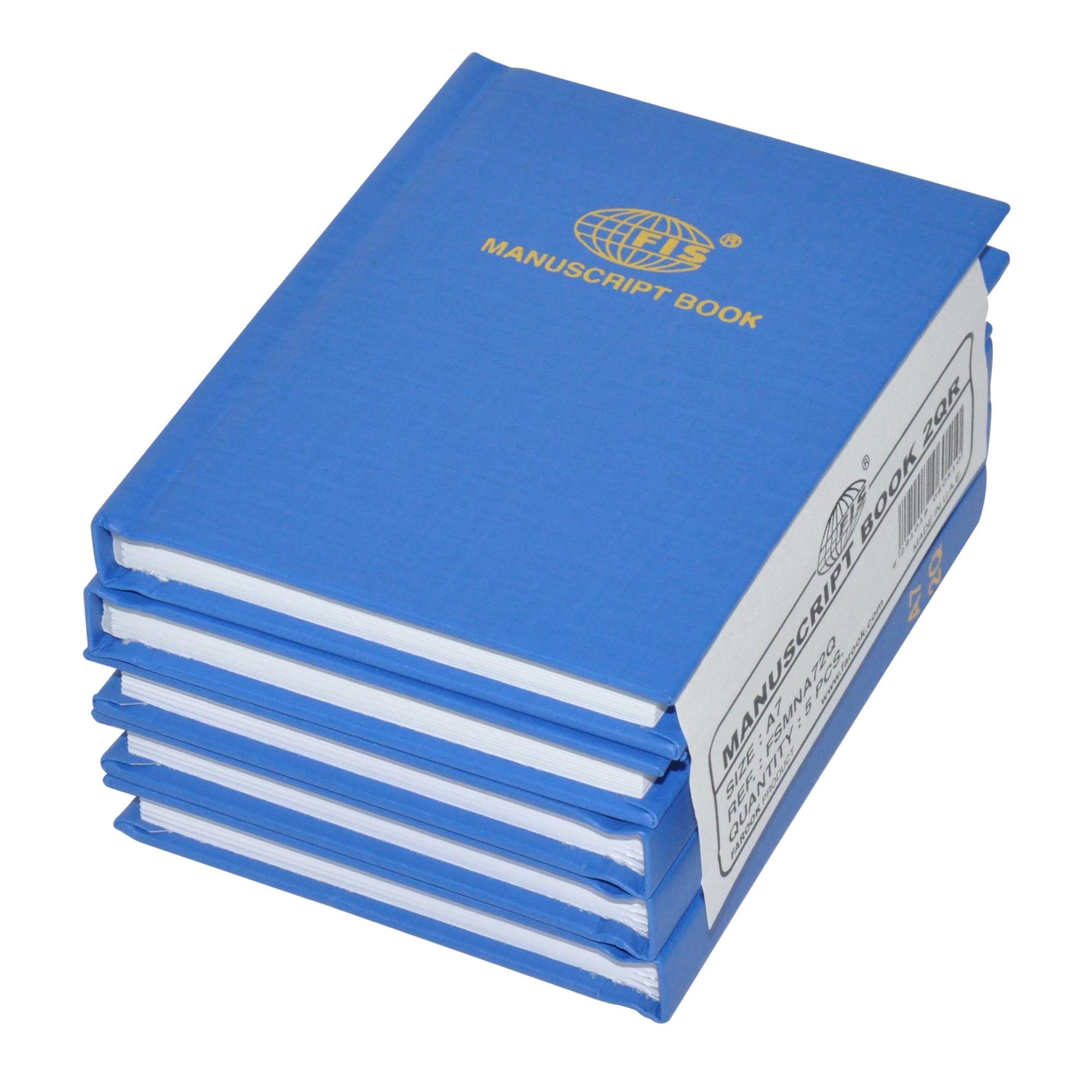 FIS Manuscript Books 8 mm Single Ruled, (Pack of 5 Pcs x 96 Sheets) 2 Quire, Size - FSMNA72Q