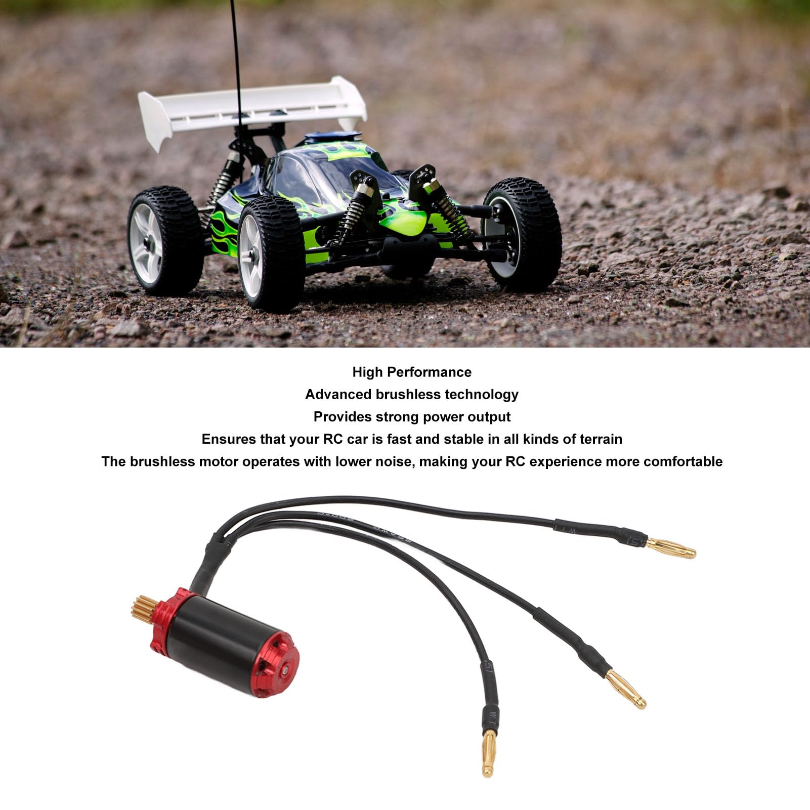 RC Brushless Motor, High Efficient, Low Noise, High Performance, Long Life,Premium Material,for SCX24 1/24 RC Car (4000KV)